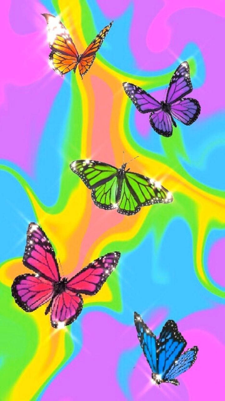 Mariposas Arcoíris Estética Y2K Fondos de pantalla