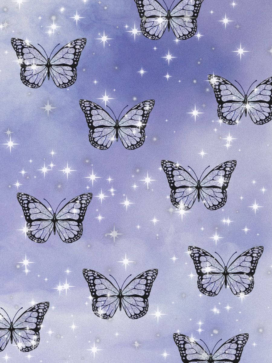 Mariposas Negras Lila Pastel Fondos de pantalla