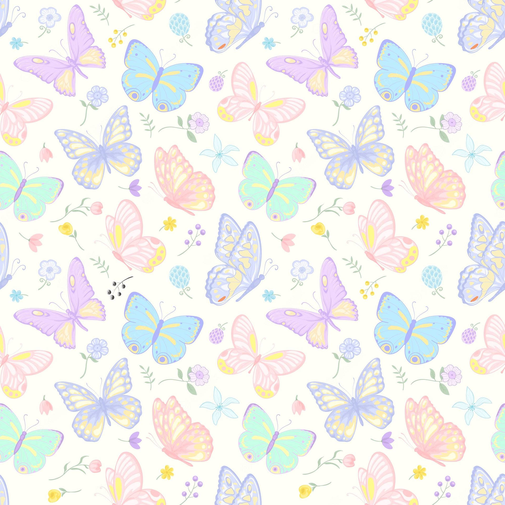 Mariposas y Flores Pastel Hermosas Fondos de pantalla