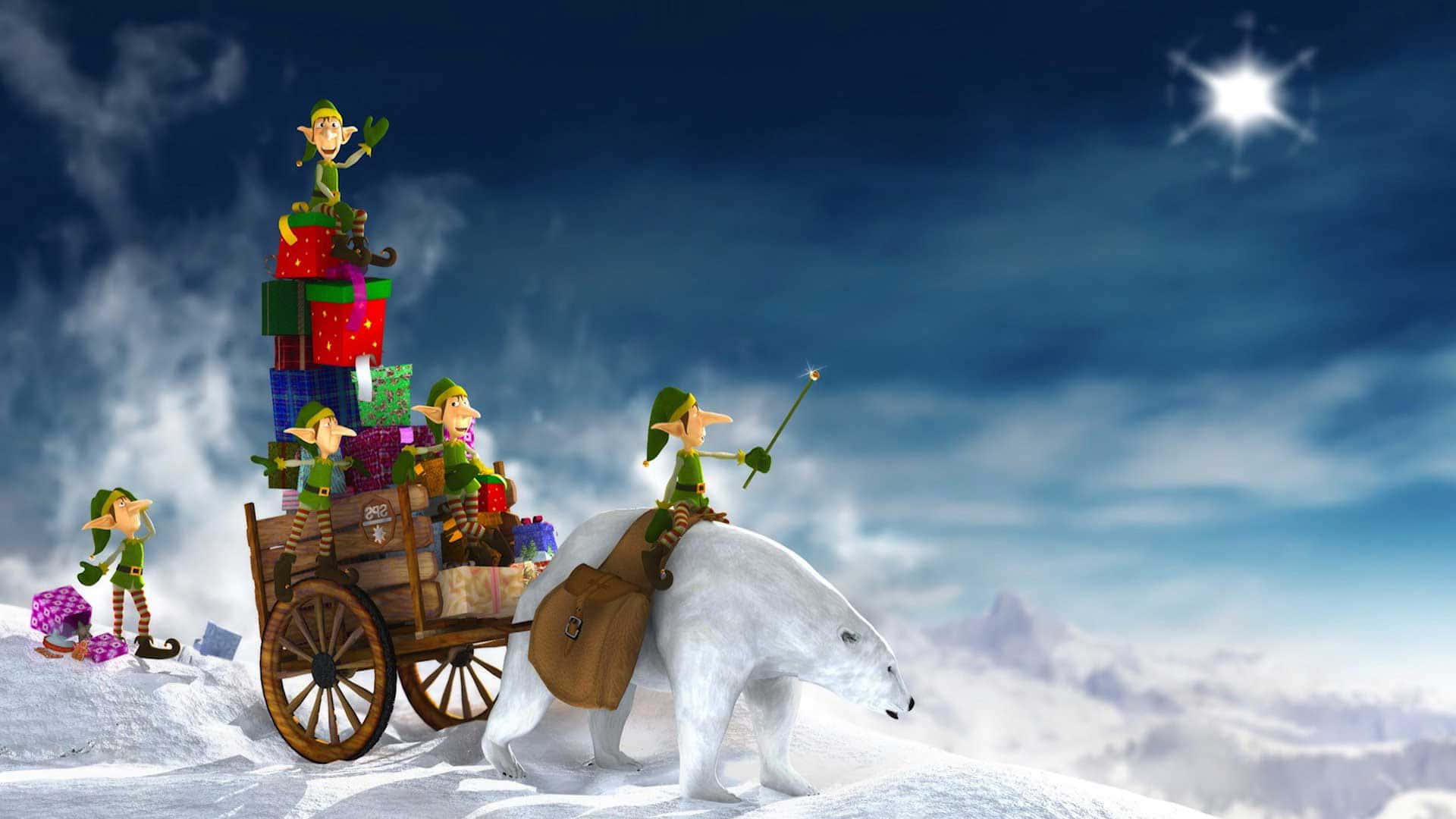Más de 400 elfos trabajando duro en Navidad Fondos de pantalla
