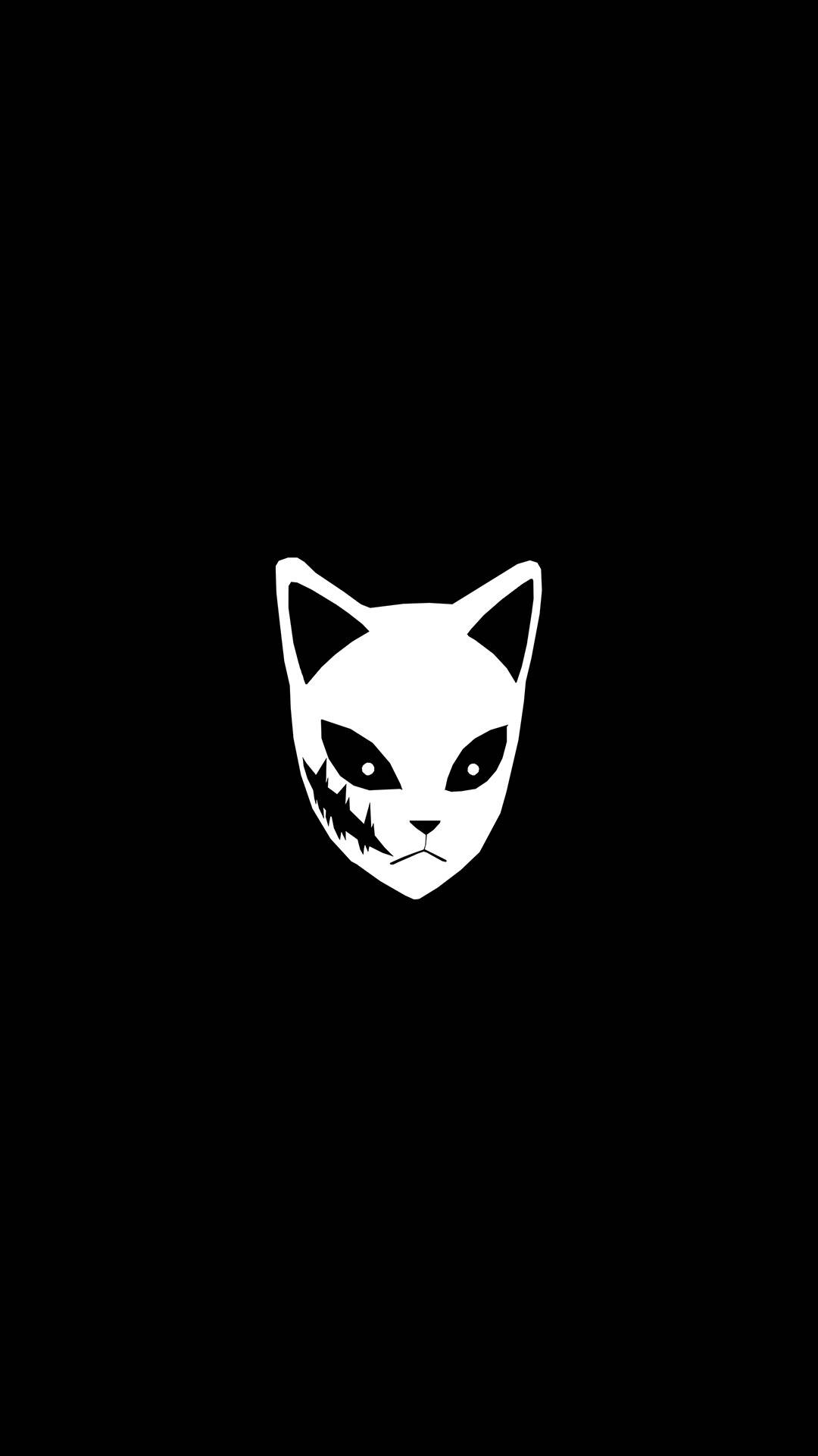 Máscara de Demon Slayer en Blanco y Negro Fondos de pantalla
