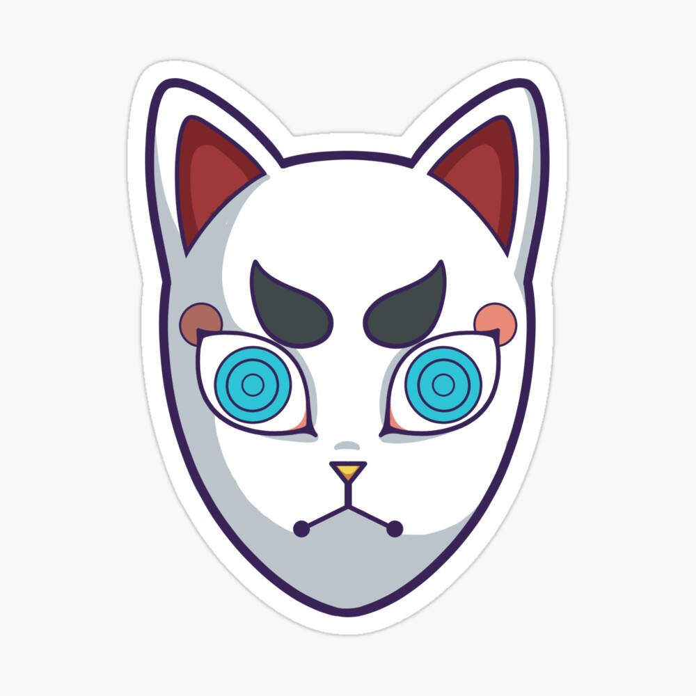 Máscara de Demon Slayer Ojos Azules Gato Fondos de pantalla