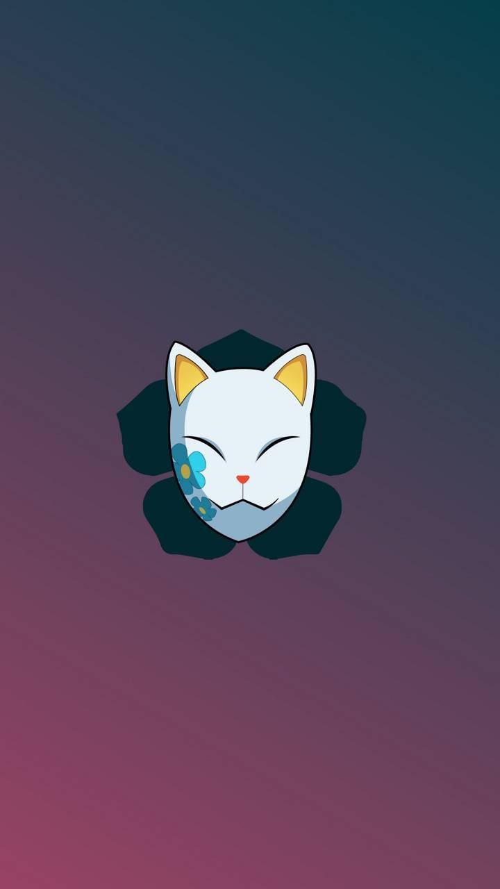 Máscara de Demon Slayer con Flor Azul Fondos de pantalla