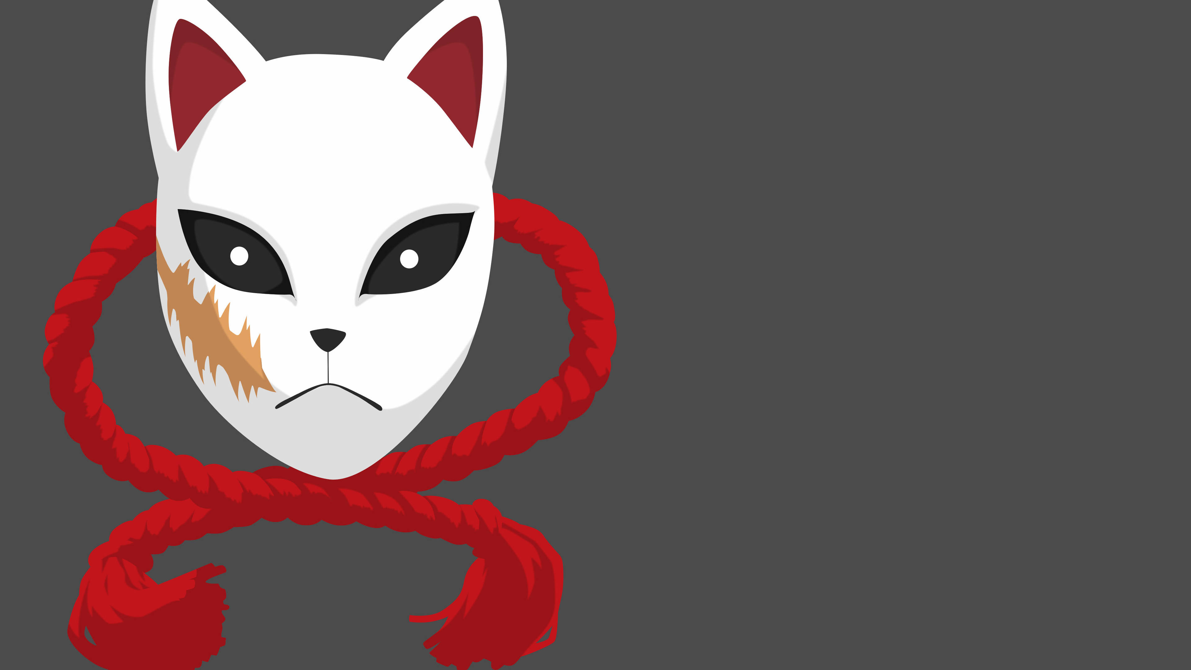 Máscara de Demon Slayer con Cuerda Roja Fondos de pantalla