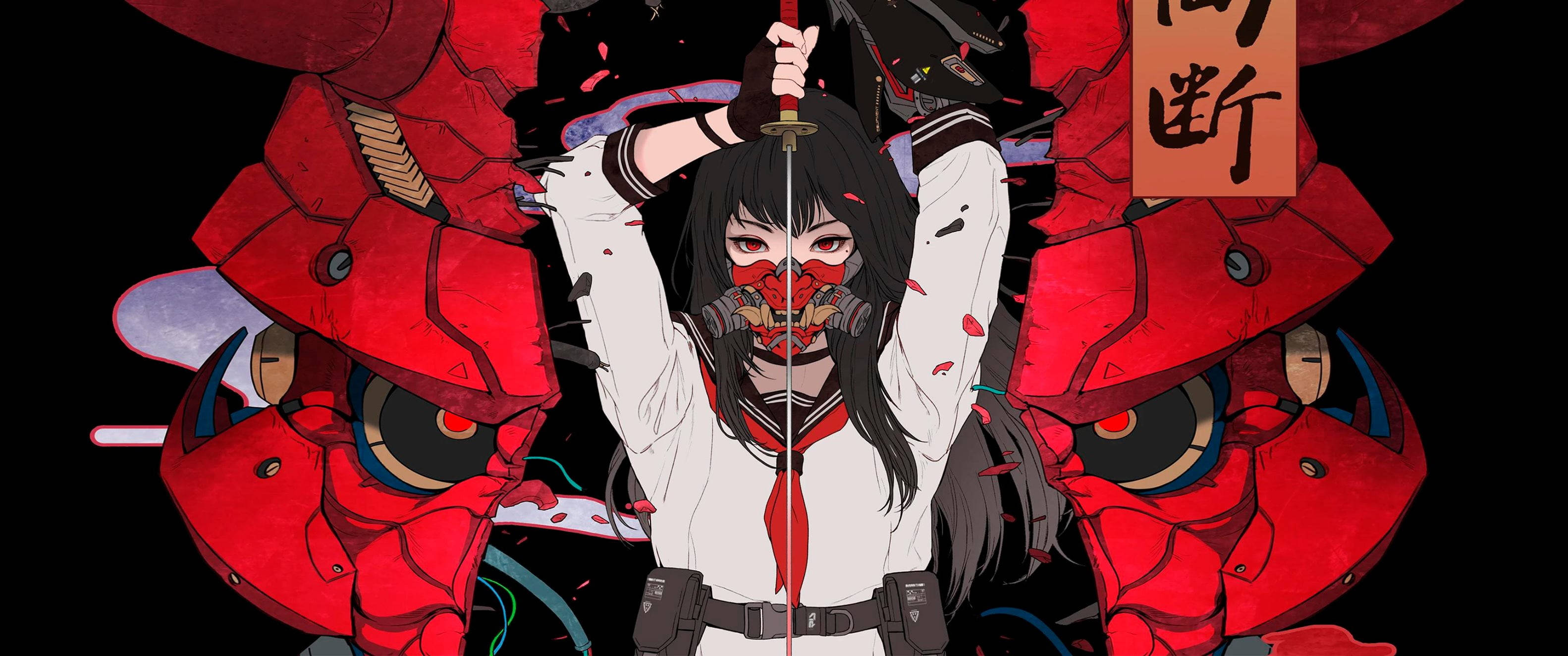 Máscara de Demonio Rojo de Anime Fondos de pantalla