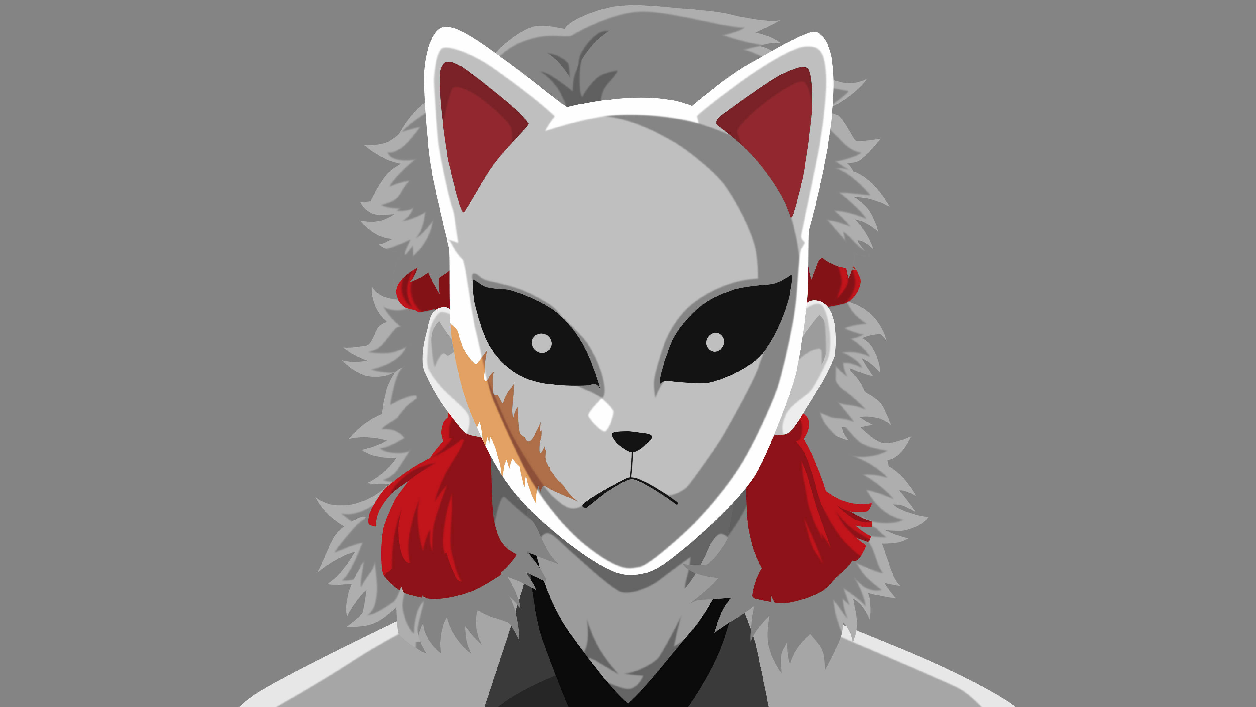 Máscara de Sabito en Escala de Grises de Demon Slayer Fondos de pantalla