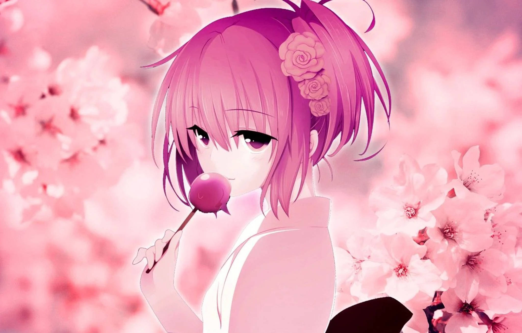 "Matices sutiles de alegría: adentrándose en el fascinante mundo de la estética anime rosa con Momo Belia" Fondos de pantalla