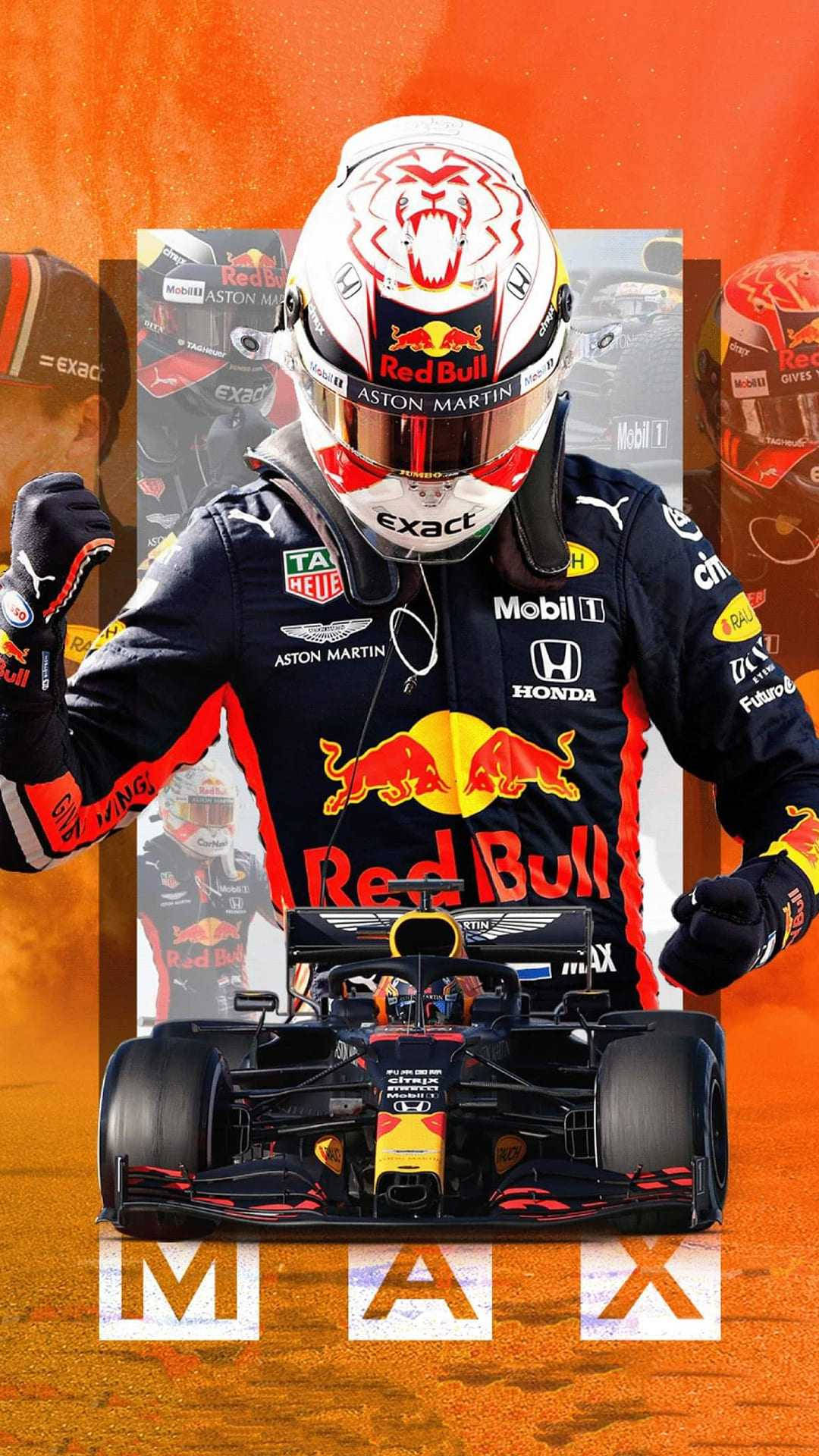 Max Verstappen compitiendo en su característico auto Red Bull Fondos de pantalla