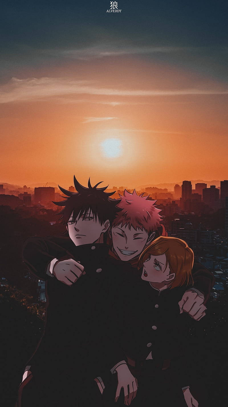 Megumi Yuji Nobara Anime Aesthetic Atardecer Fondos de pantalla