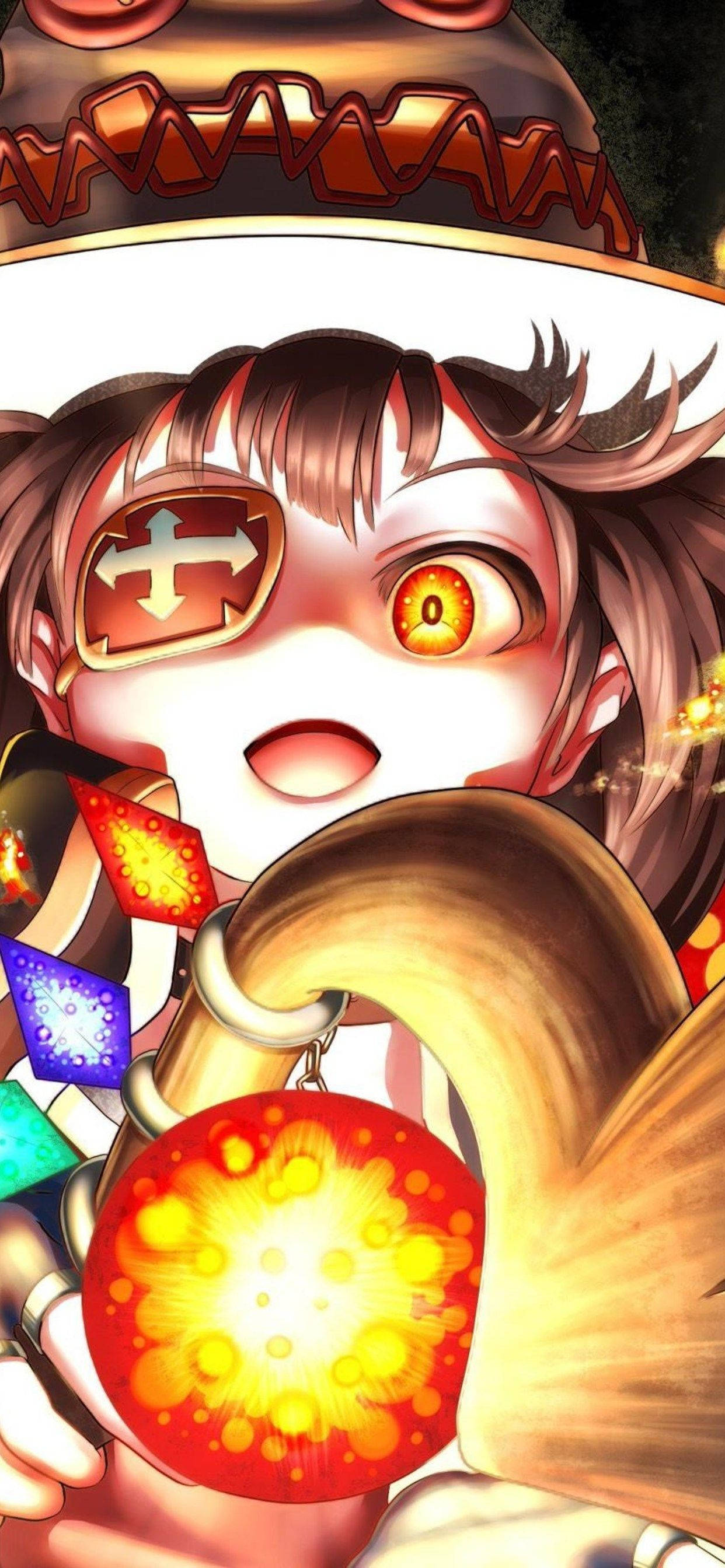 Megumin en Primer Plano con su Bastón Fondos de pantalla