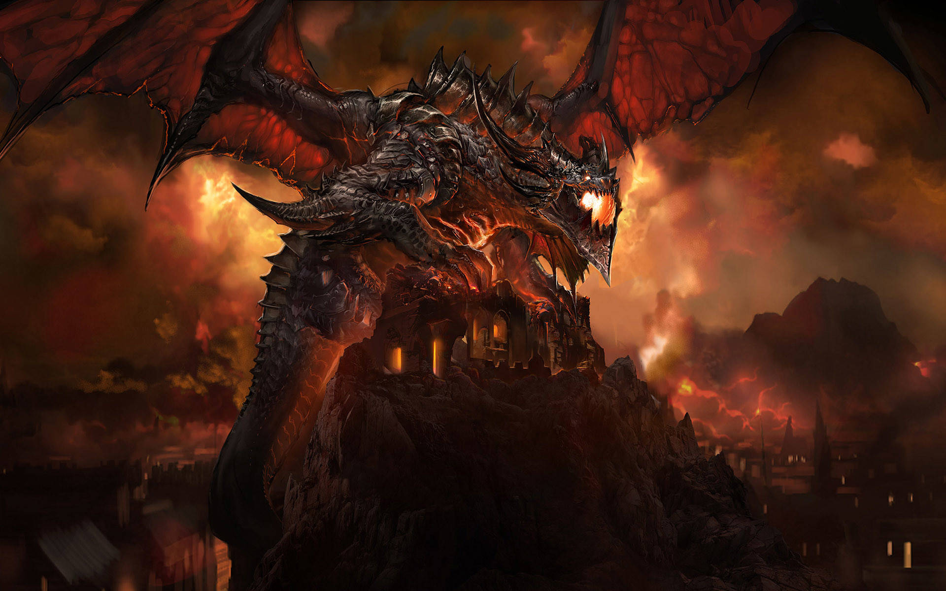 Mejor Dragón Atacando Aldea Fondos de pantalla
