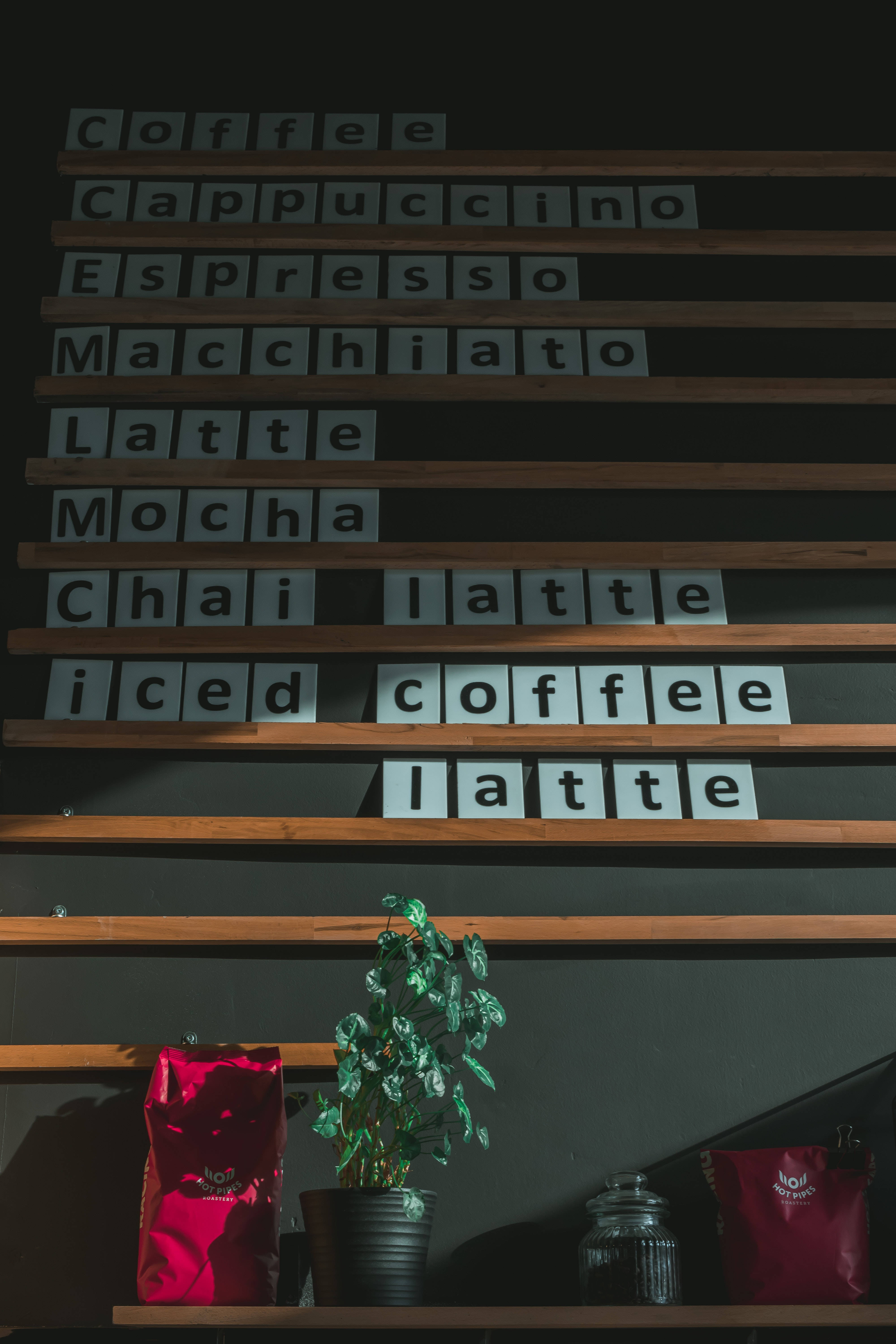 Menú rústico de cafetería en la pared Fondos de pantalla