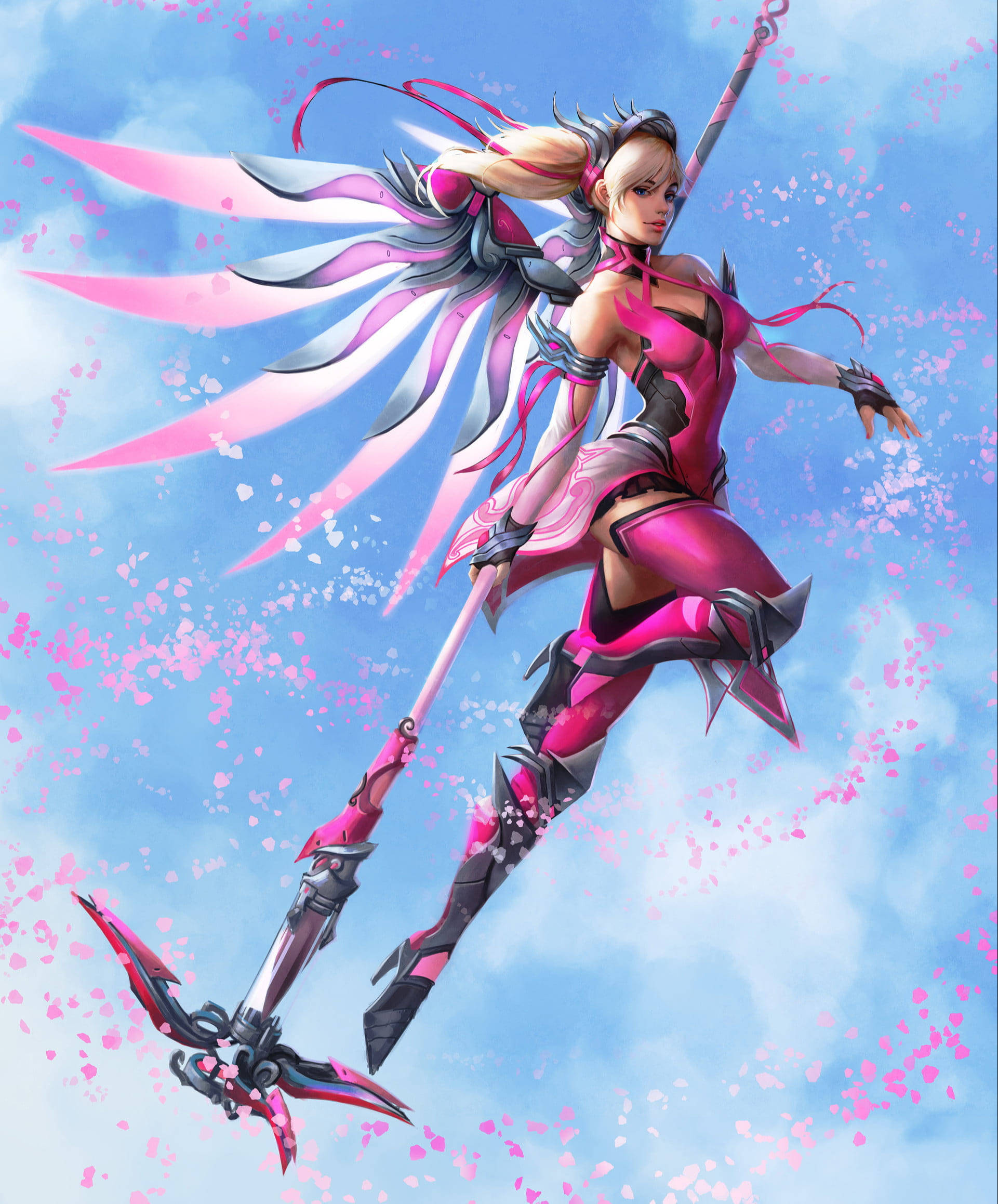 Mercy Rosa con Alas Fondos de pantalla