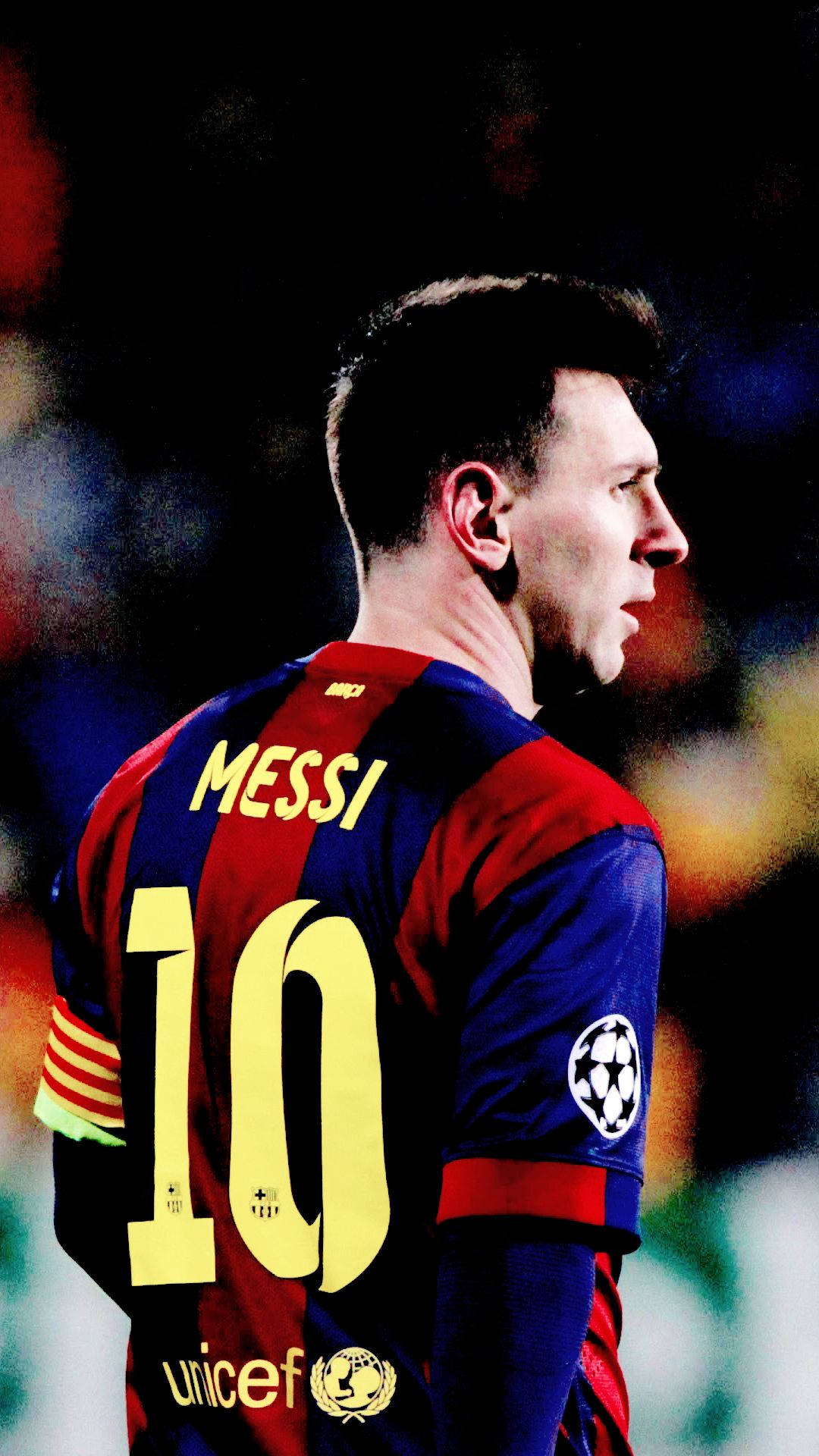 Fondo de pantalla de Messi con el número 10 y el logo de UNICEF en la camiseta — Messi Fondos de pantalla