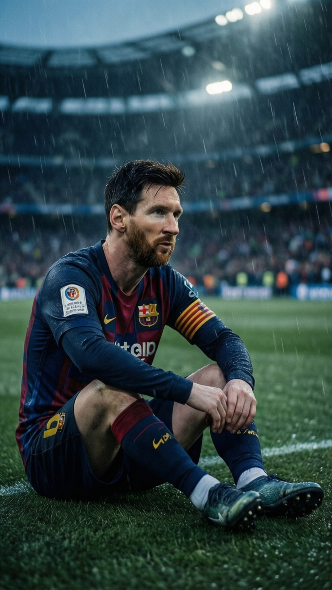 Messi bajo la lluvia Fondos de pantalla