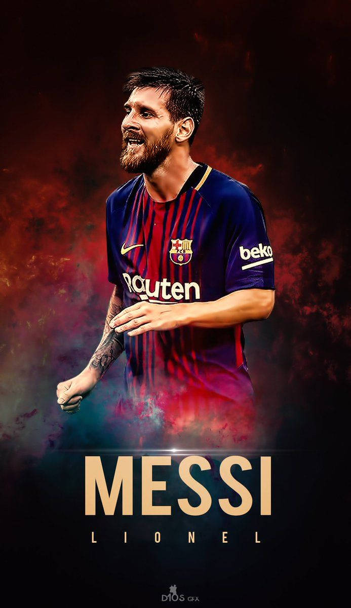 Fondo de pantalla artístico de Messi Lionel sobre fondo rojo oscuro ahumado