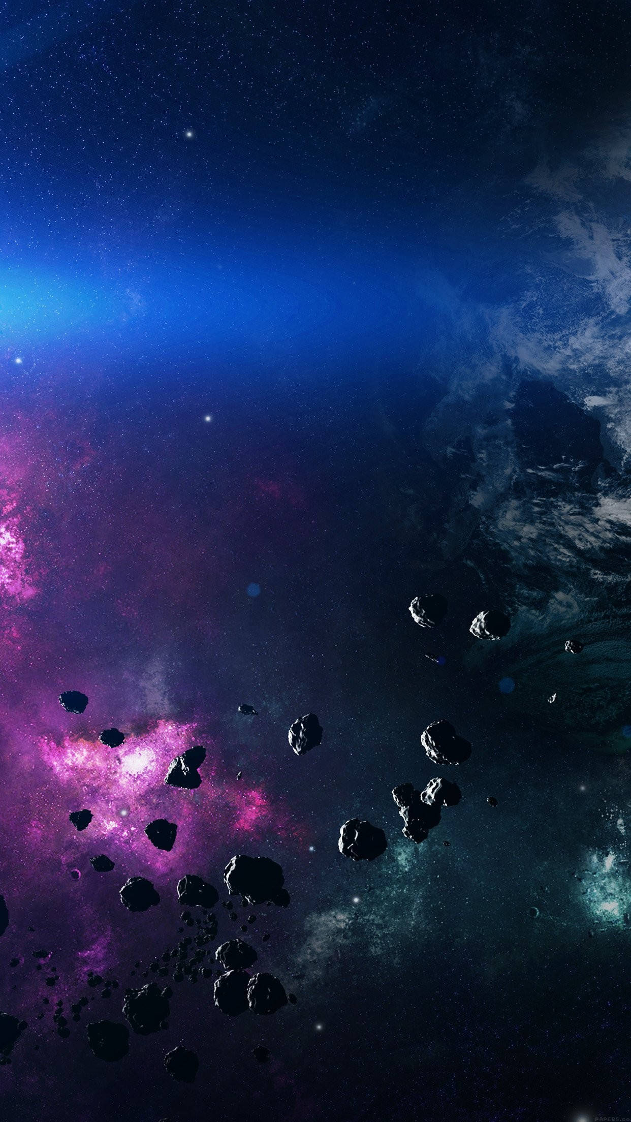 Meteoros en el espacio para iPhone Fondos de pantalla