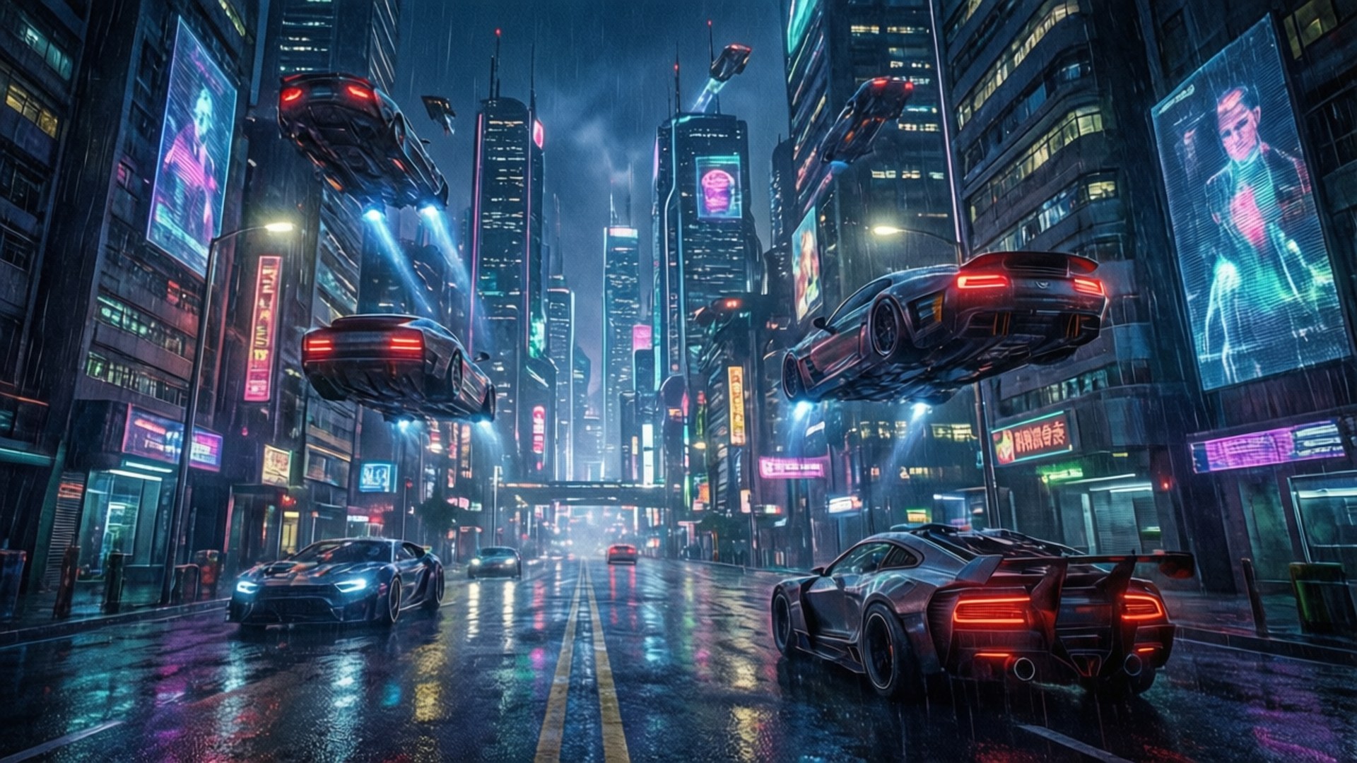 Metrópolis de neón Fondos de pantalla