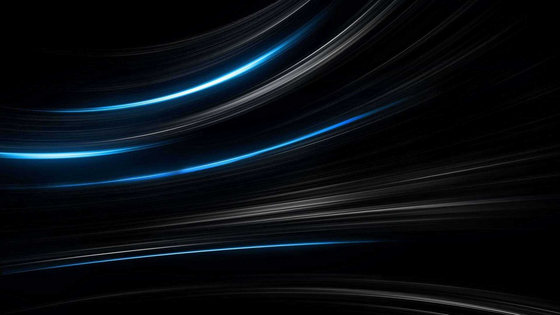 Fondo de pantalla abstracto de luces lineales negras y azules.