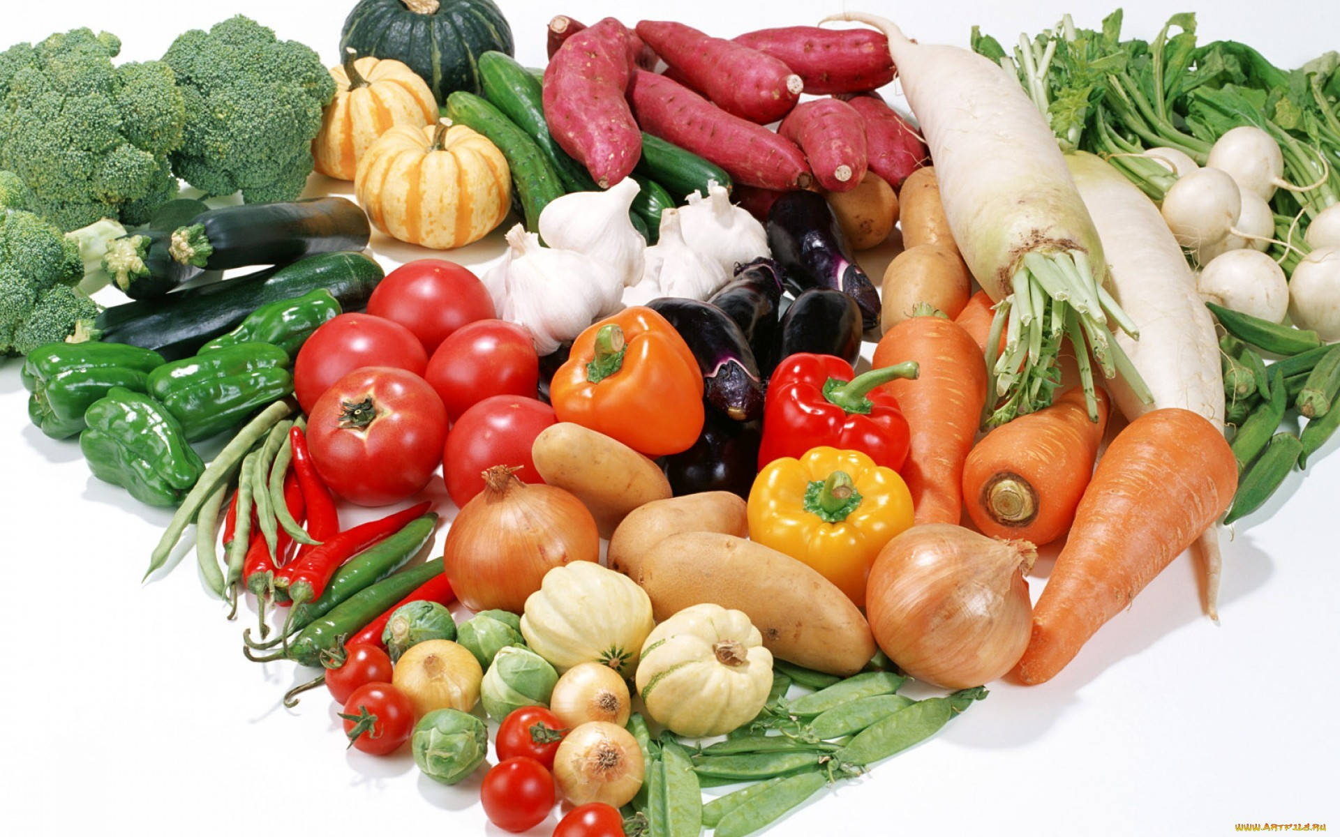Variedad Vibrante de Verduras Frescas Fondos de pantalla