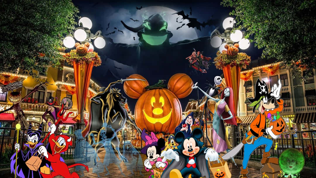 Mickey Mouse y sus Amigos Celebrando Halloween en Disneyland Fondos de pantalla