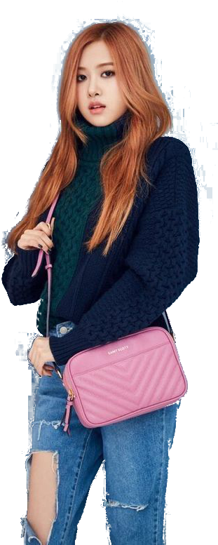 Miembro de Blackpink posando con bolsa de moda Fondos de pantalla