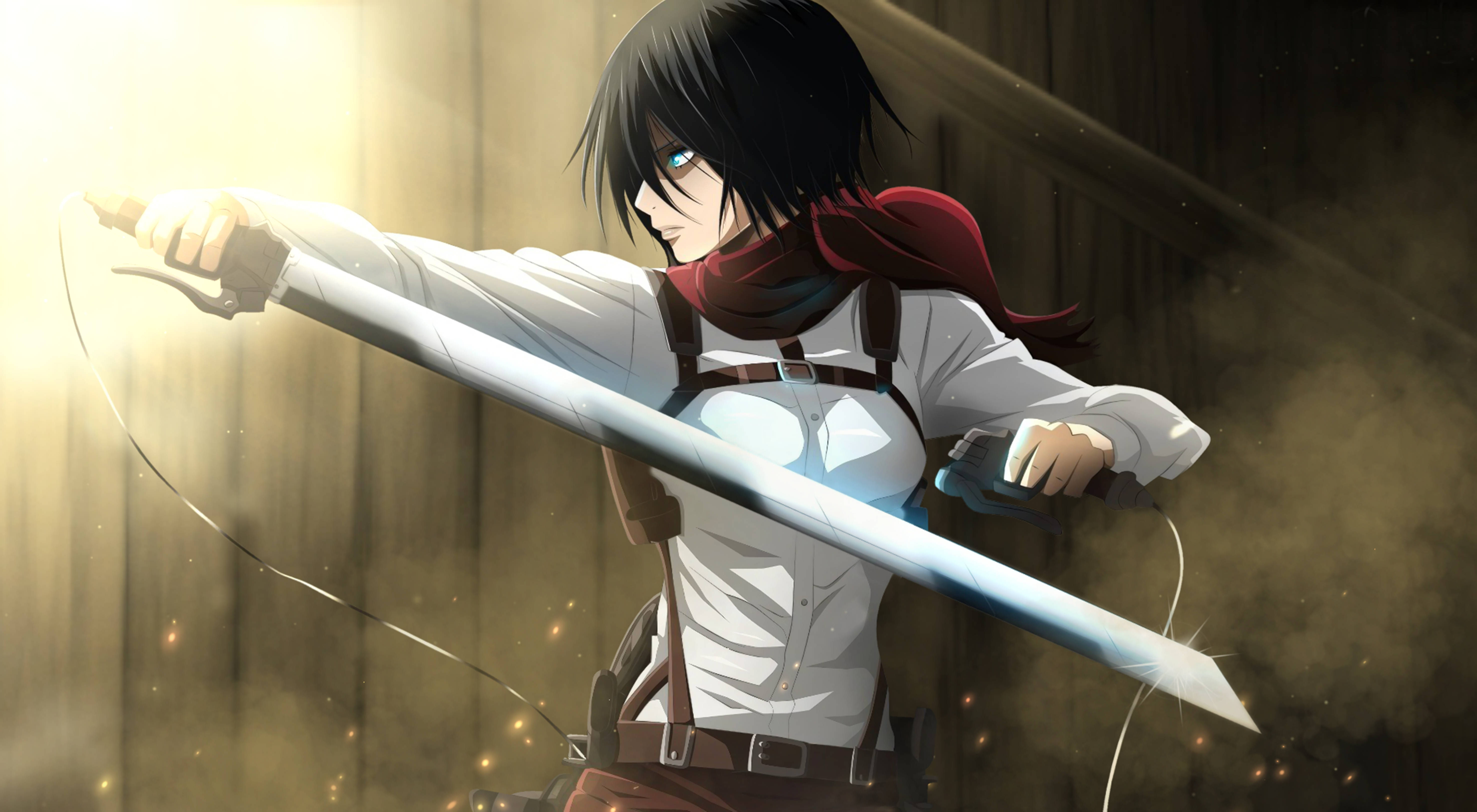 Mikasa Ackerman de Ataque a los Titanes 4K Fondos de pantalla