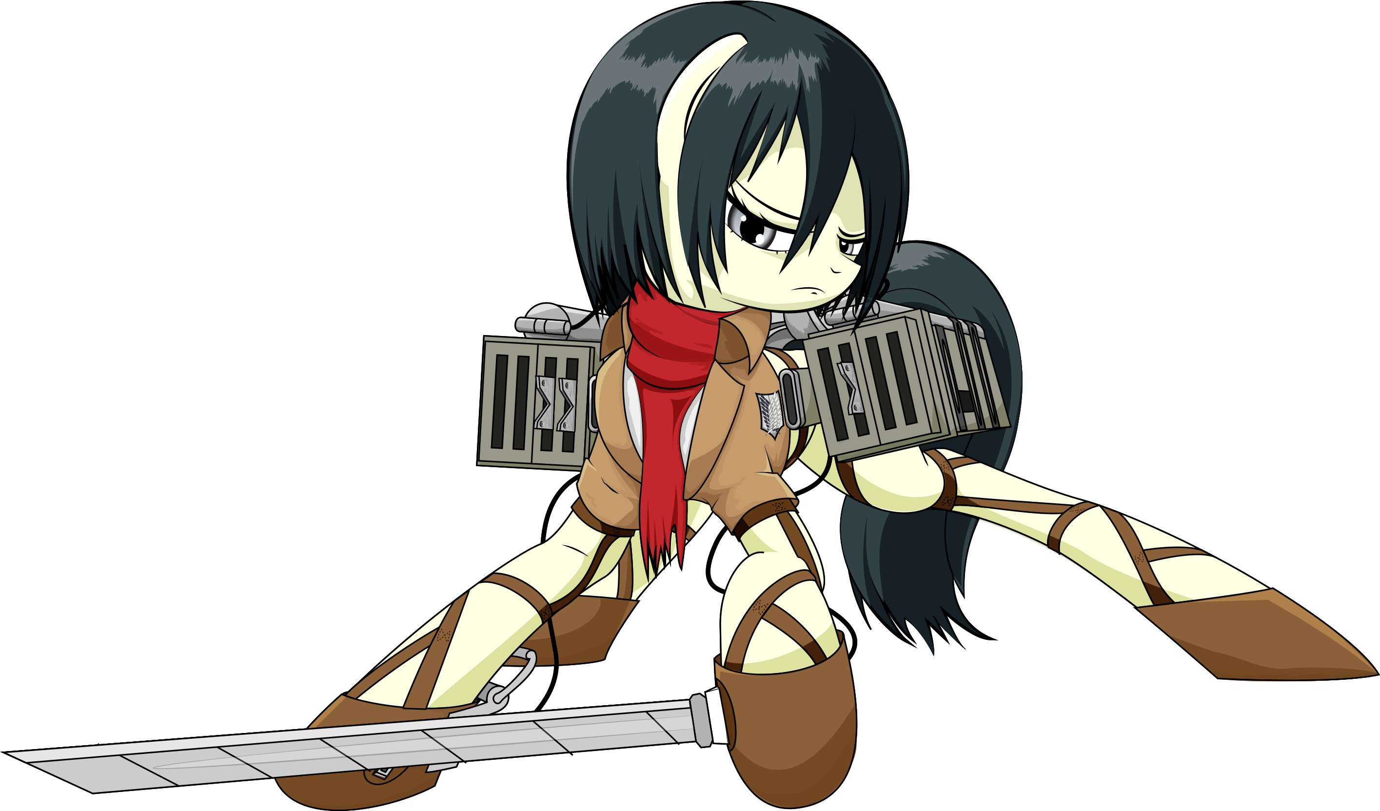 Mikasa Ackerman lista para la batalla Fondos de pantalla