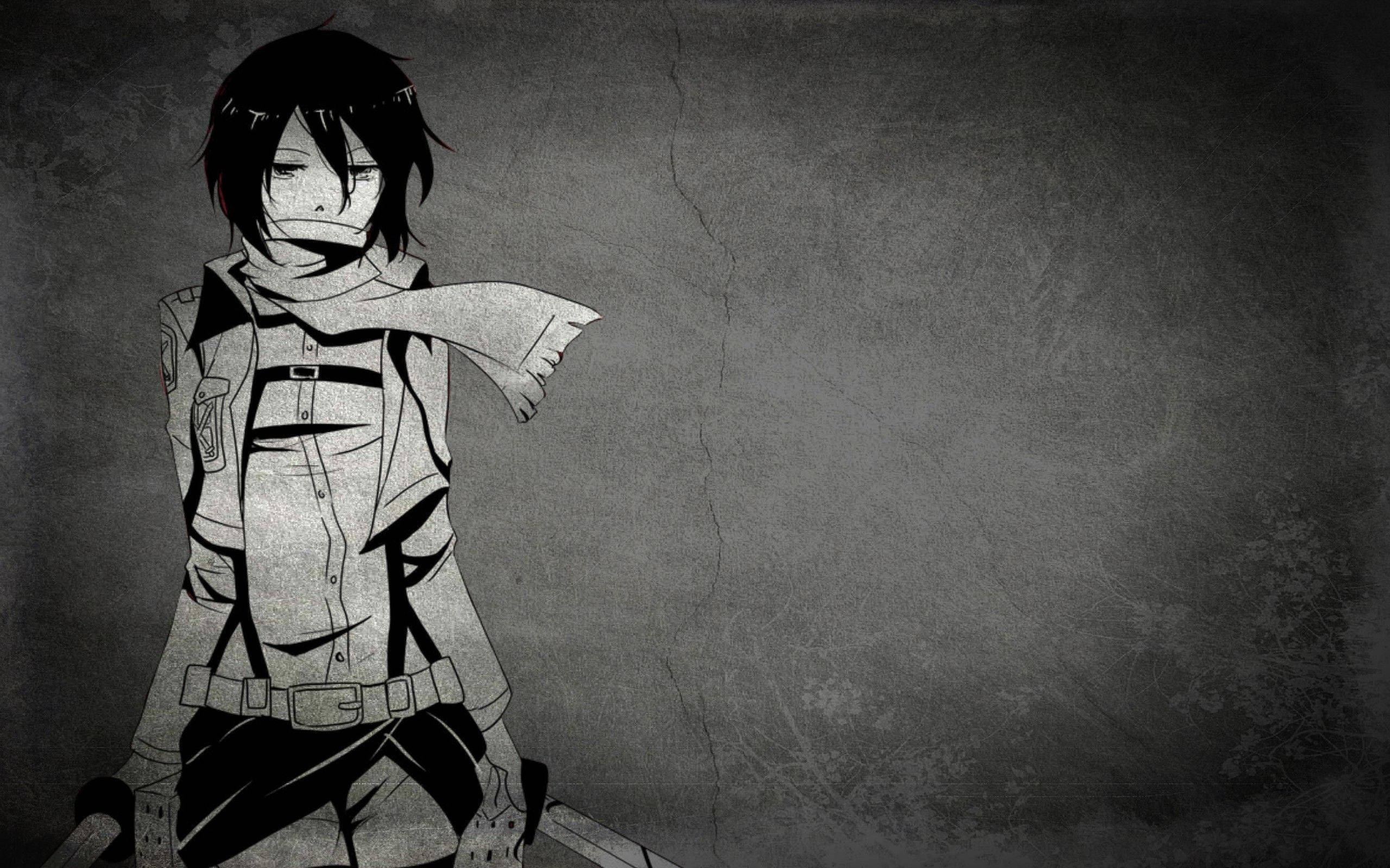Mikasa Ackerman Anime Negro Fondos de pantalla