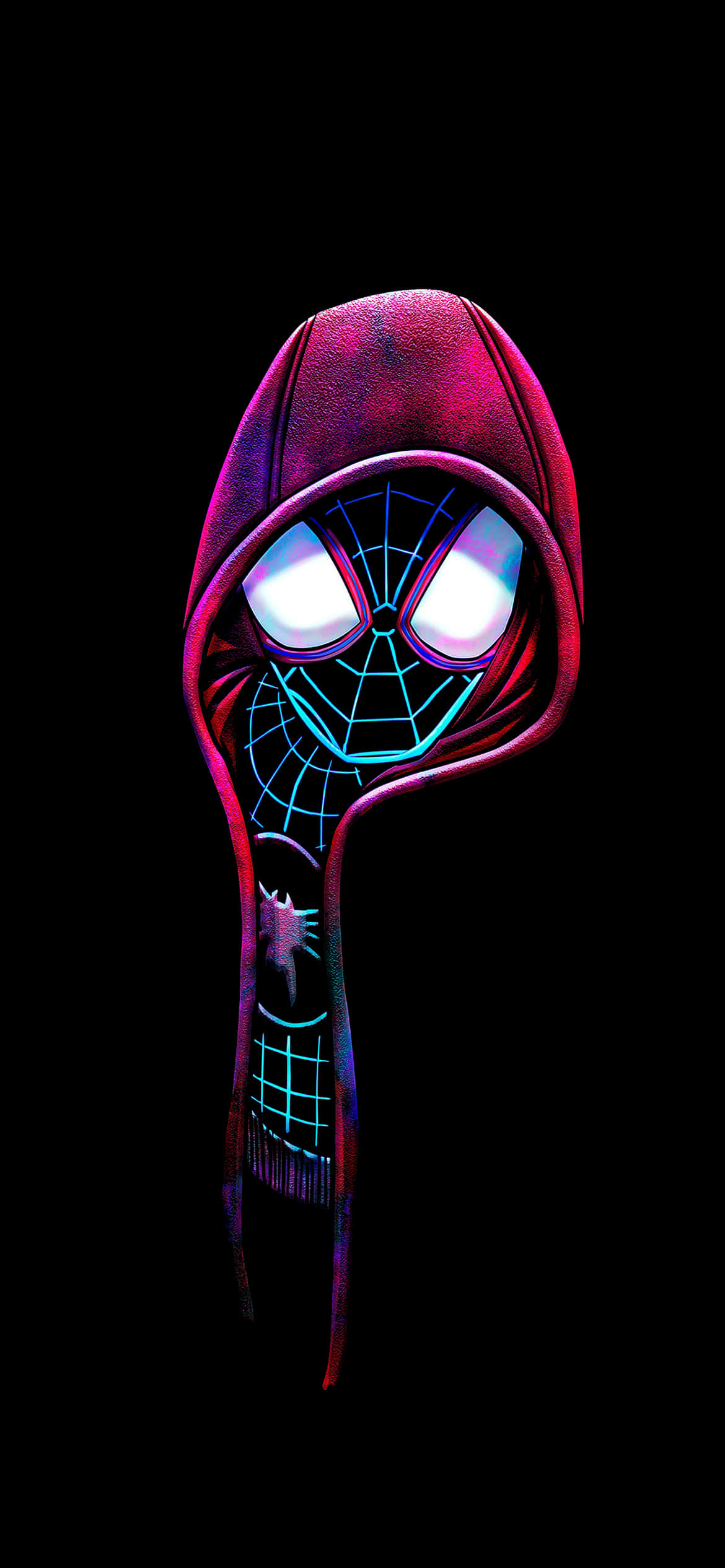 Miles Morales como Spiderman Brillando en Fondo Neón Fondos de pantalla