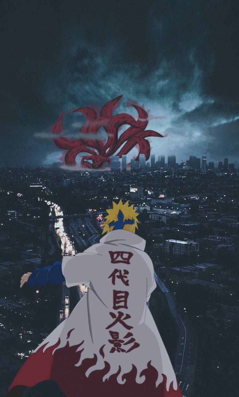 Minato contra el Zorro de Nueve Colas Estética Naruto Fondos de pantalla