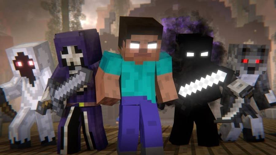 Minecraft Herobrine con Monstruos y Entidad Fondos de pantalla