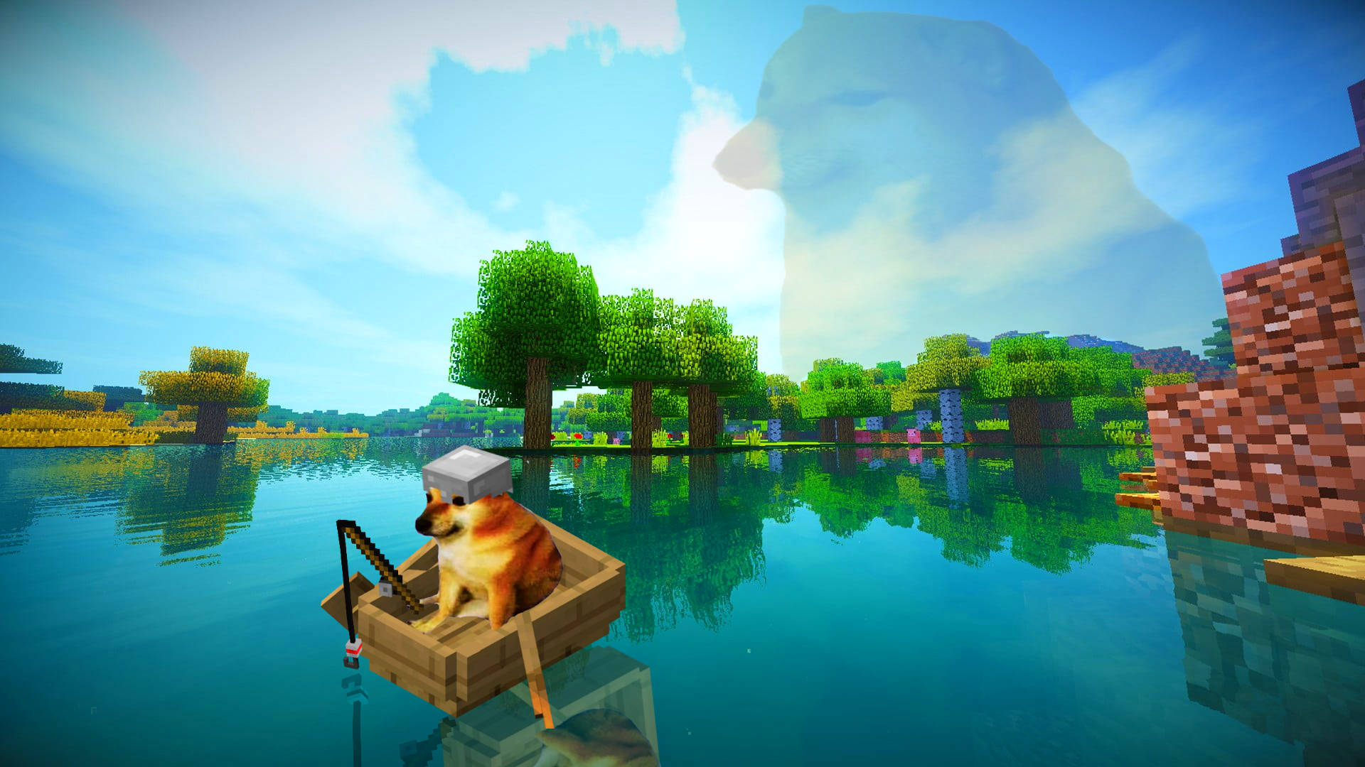 Minecraft PC Cheems Pesca Fondos de pantalla