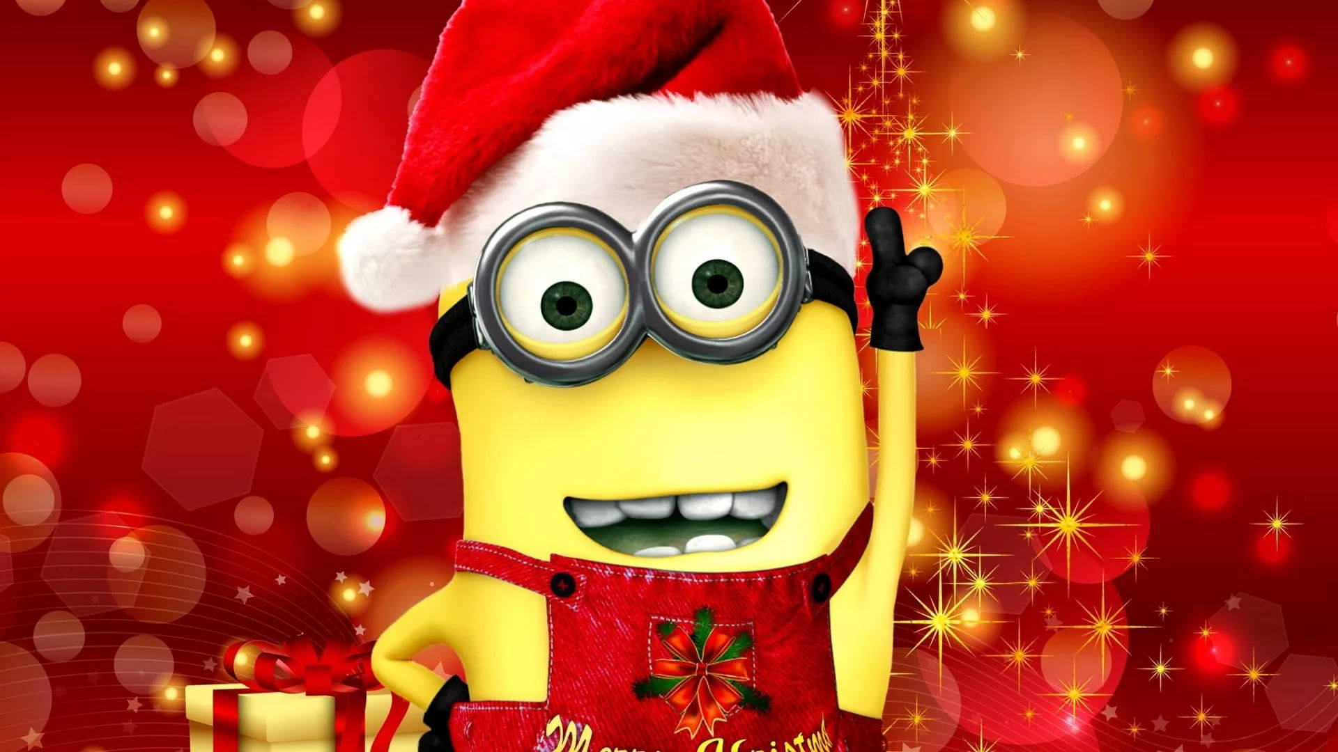 Minion con Gorro de Santa Claus Divertido para Navidad Fondos de pantalla