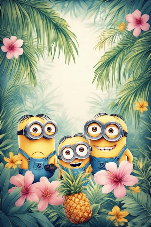 Minions 4K vibrantes en jungla tropical Fondos de pantalla