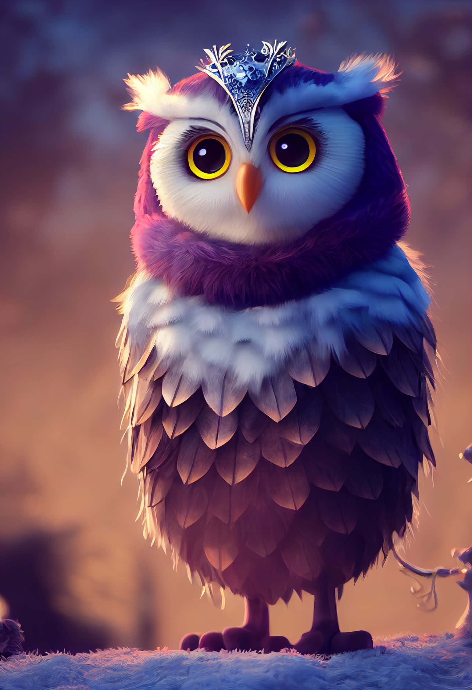 Mirada cautivadora de un búho bebé adorable Fondos de pantalla