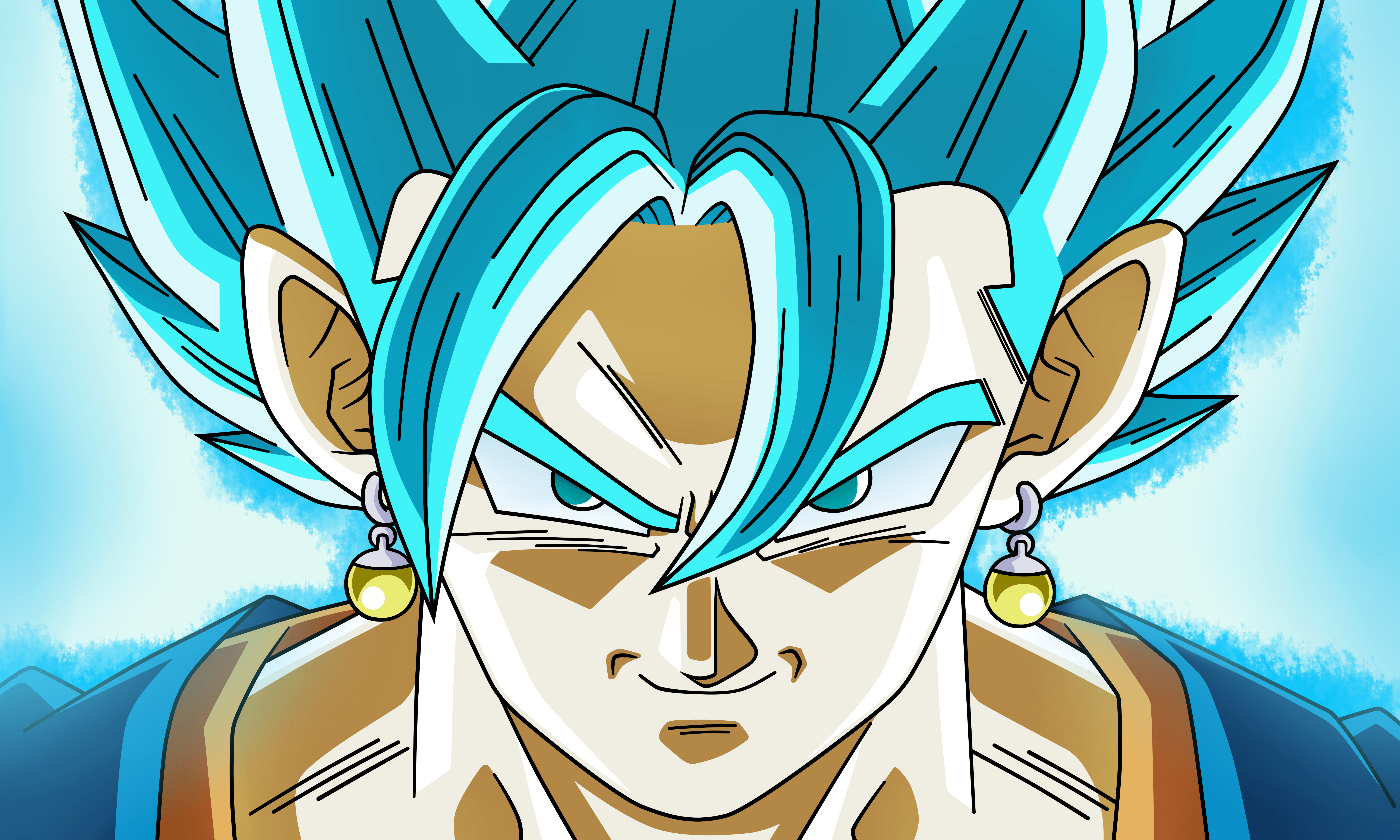 Mirada Feroz de Goku Super Saiyan Blue Fondos de pantalla