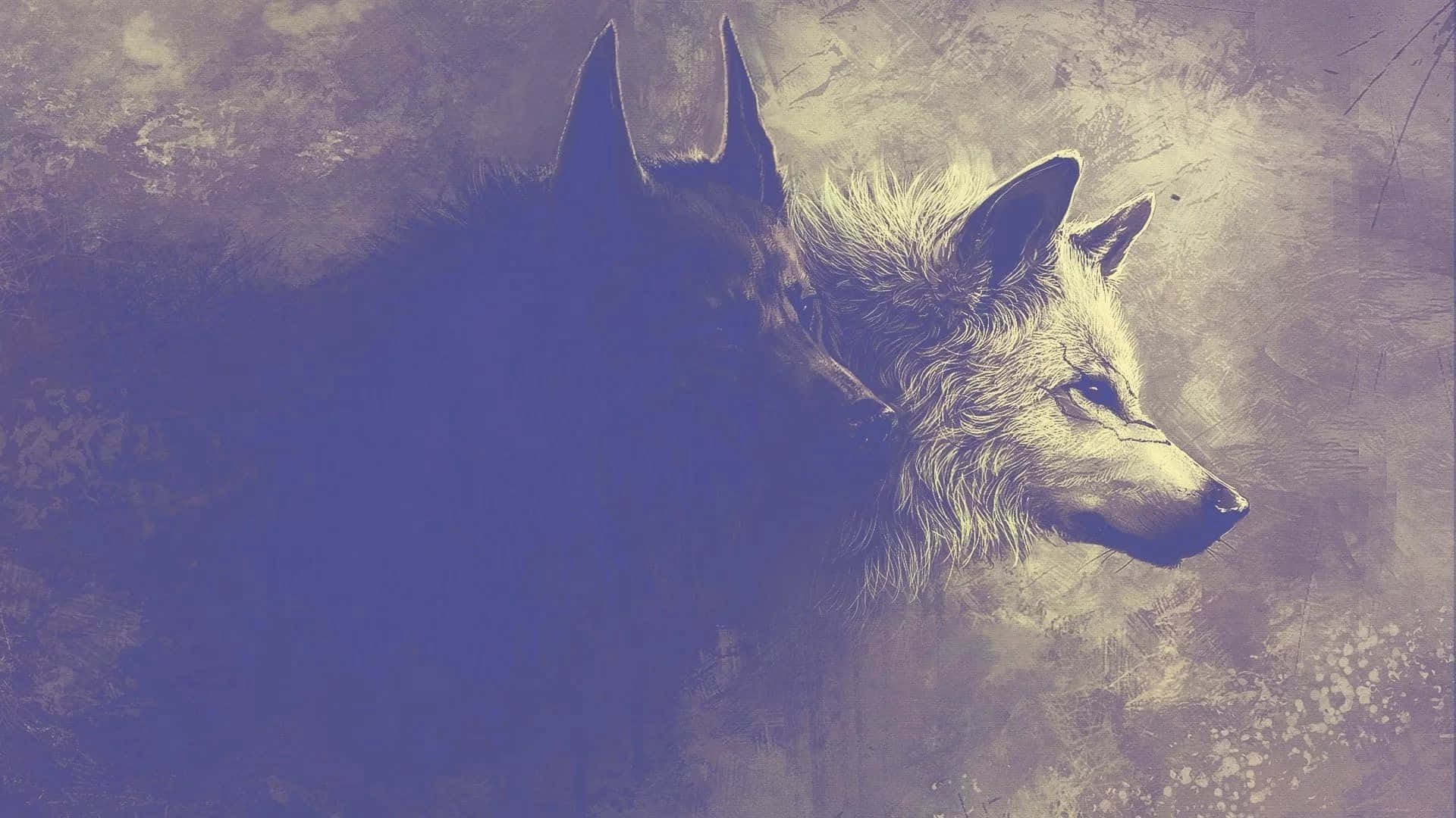 Mirada intensa de un lobo majestuoso y genial Fondos de pantalla