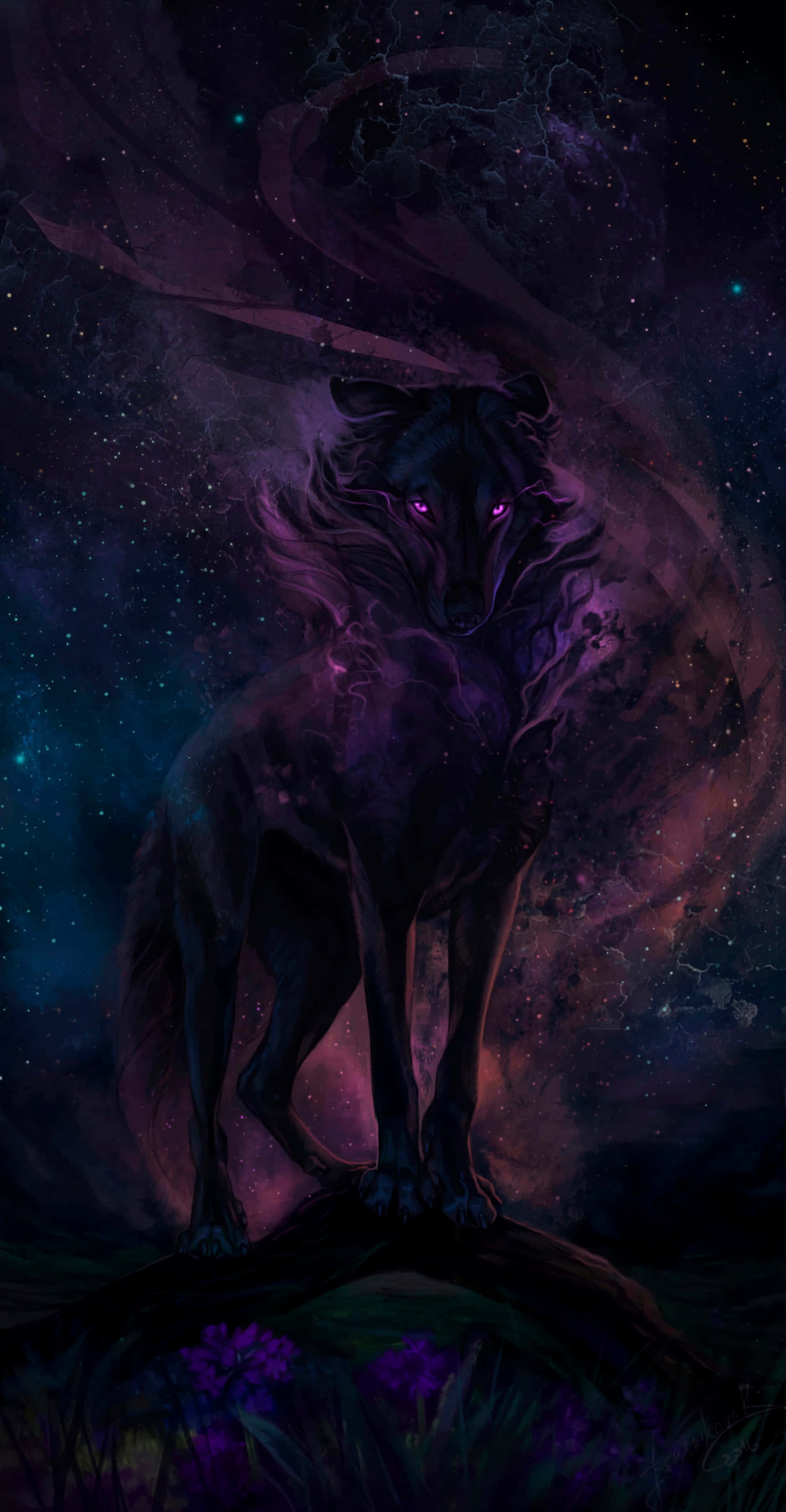 Mirada intensa de un lobo súper genial Fondos de pantalla