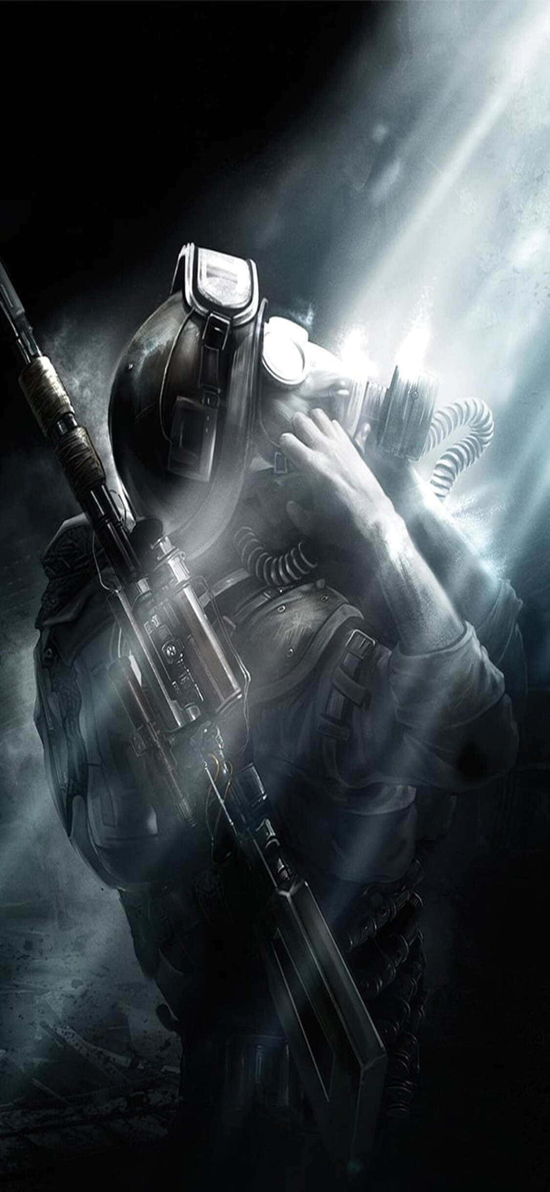 Mirando Una Luz Brillante iPhone X Metro Last Light Fondo Fondos de pantalla