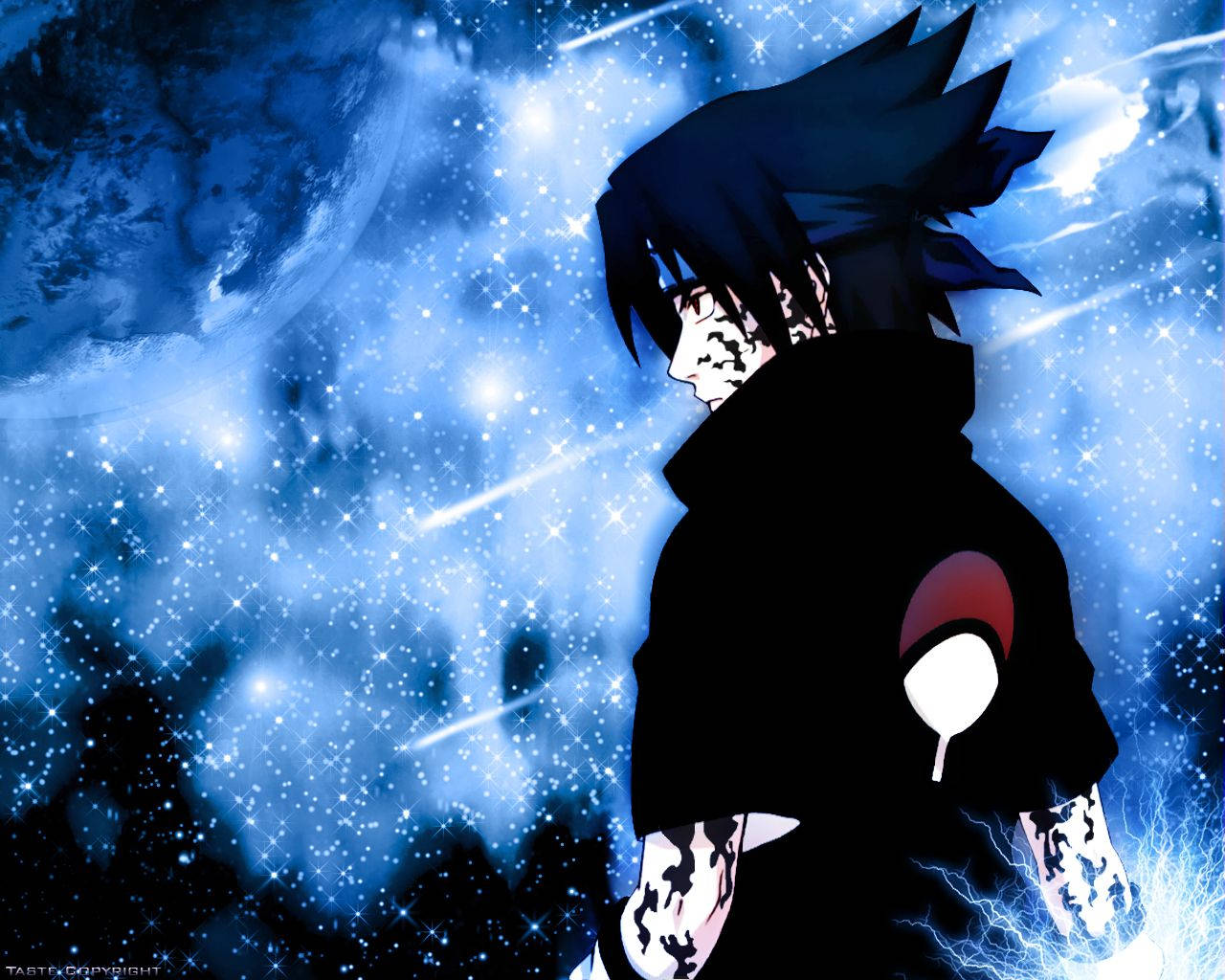 Fondo de pantalla del Sello Maldito del Cielo cubriendo todo el cuerpo de Sasuke.