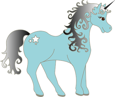 Místico_ Unicornio Azul_ Gráfico Fondos de pantalla
