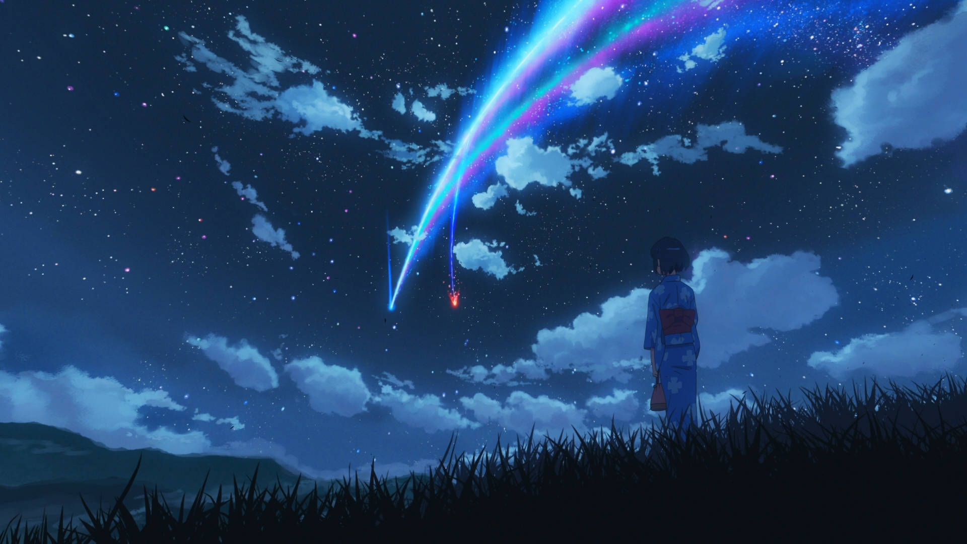 Mitsuha y el cometa Your Name Anime 2016 Fondos de pantalla