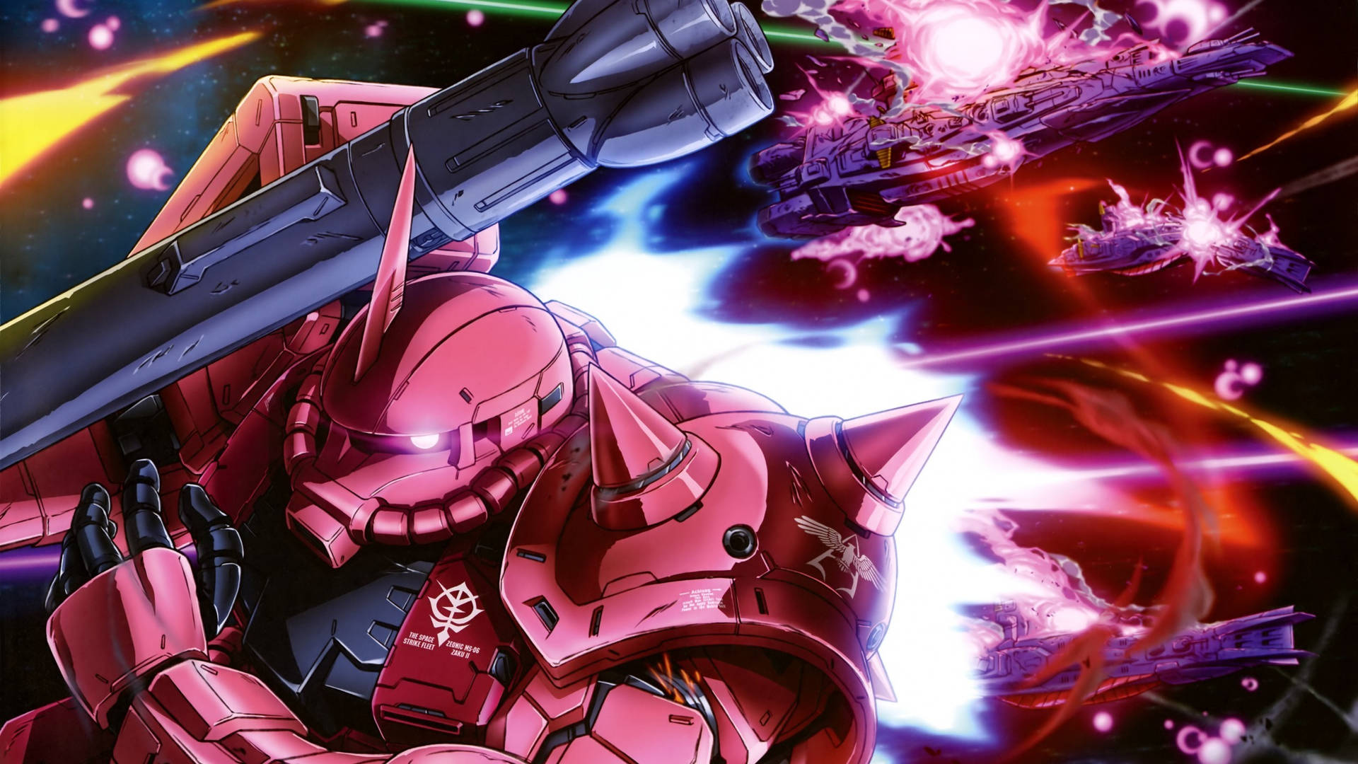 Mobile Suit Gundam Cargando un Cohete