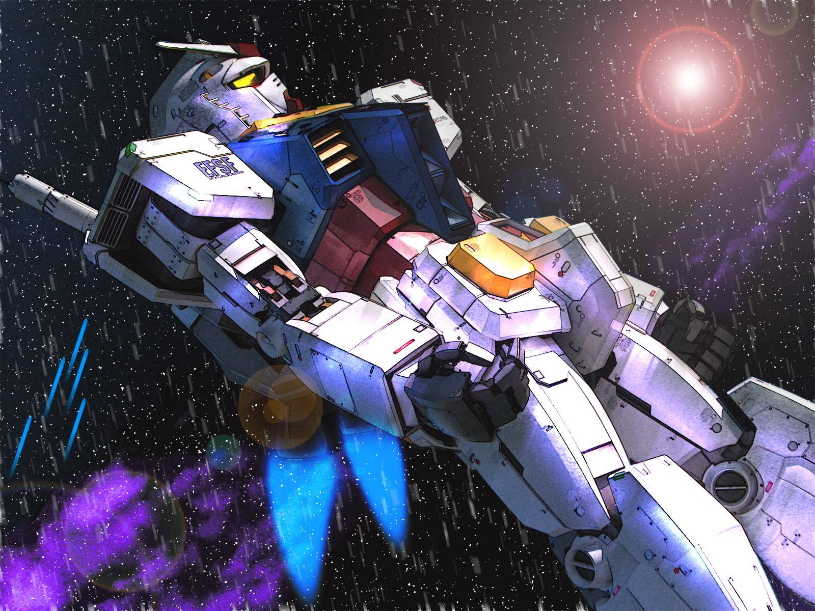 Mobile Suit Gundam Bajo la Lluvia Torrencial Fondos de pantalla