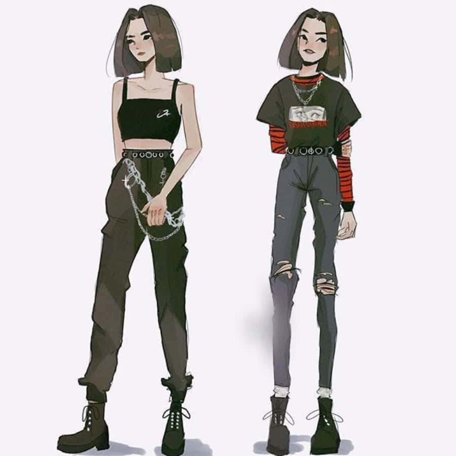 Moda Grunge de Chica Anime Fondos de pantalla