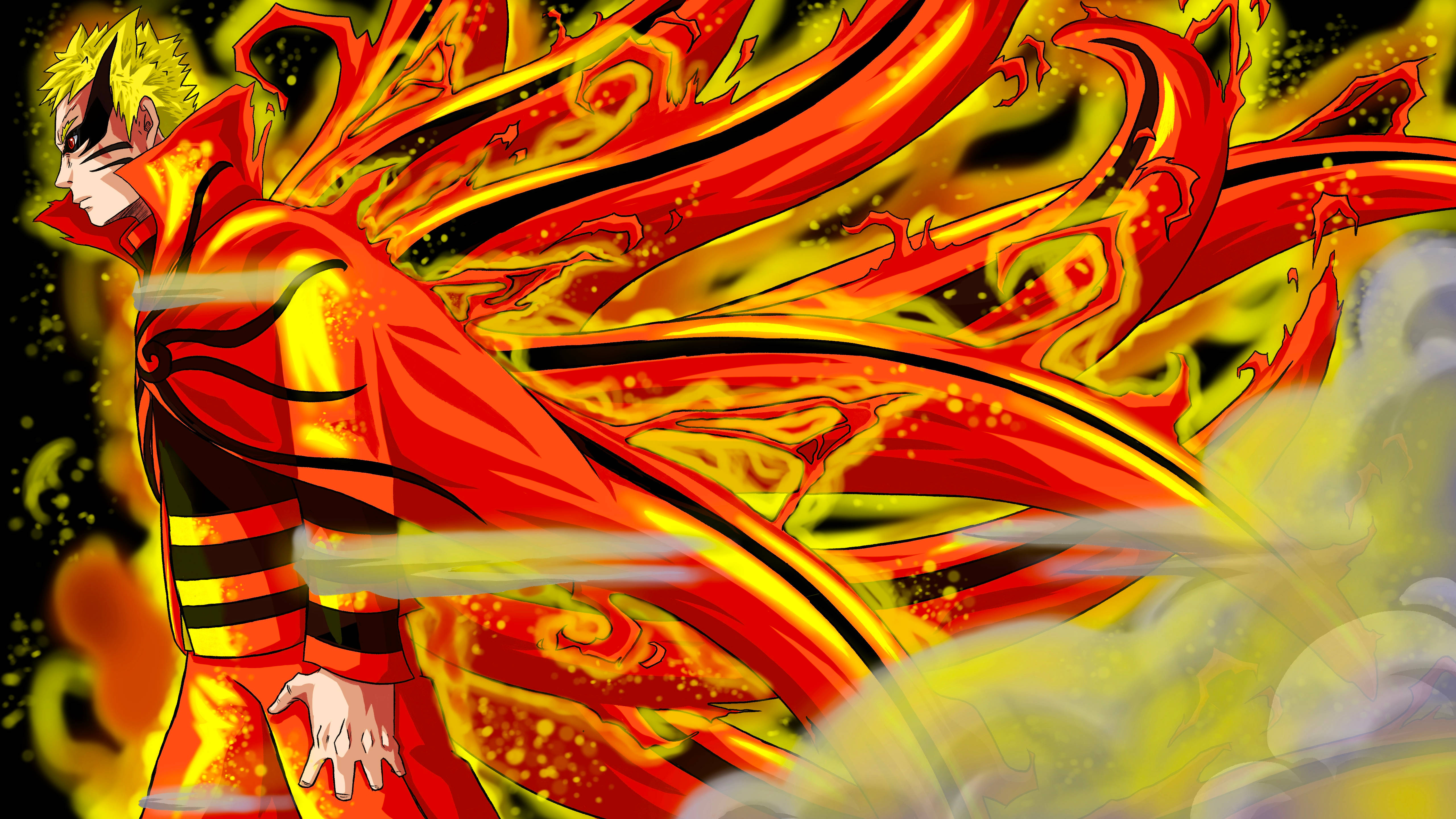 Modo Barión de Naruto Humo y Fuego Fondos de pantalla