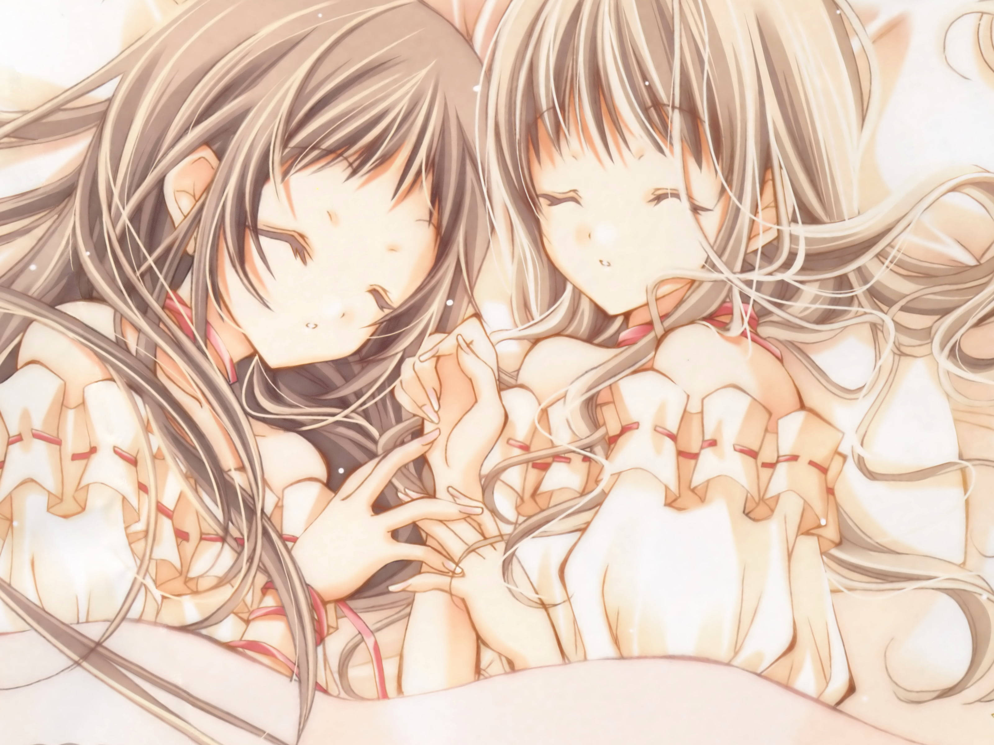Momento íntimo entre Maki y Hikari del mundo del Anime Fondos de pantalla