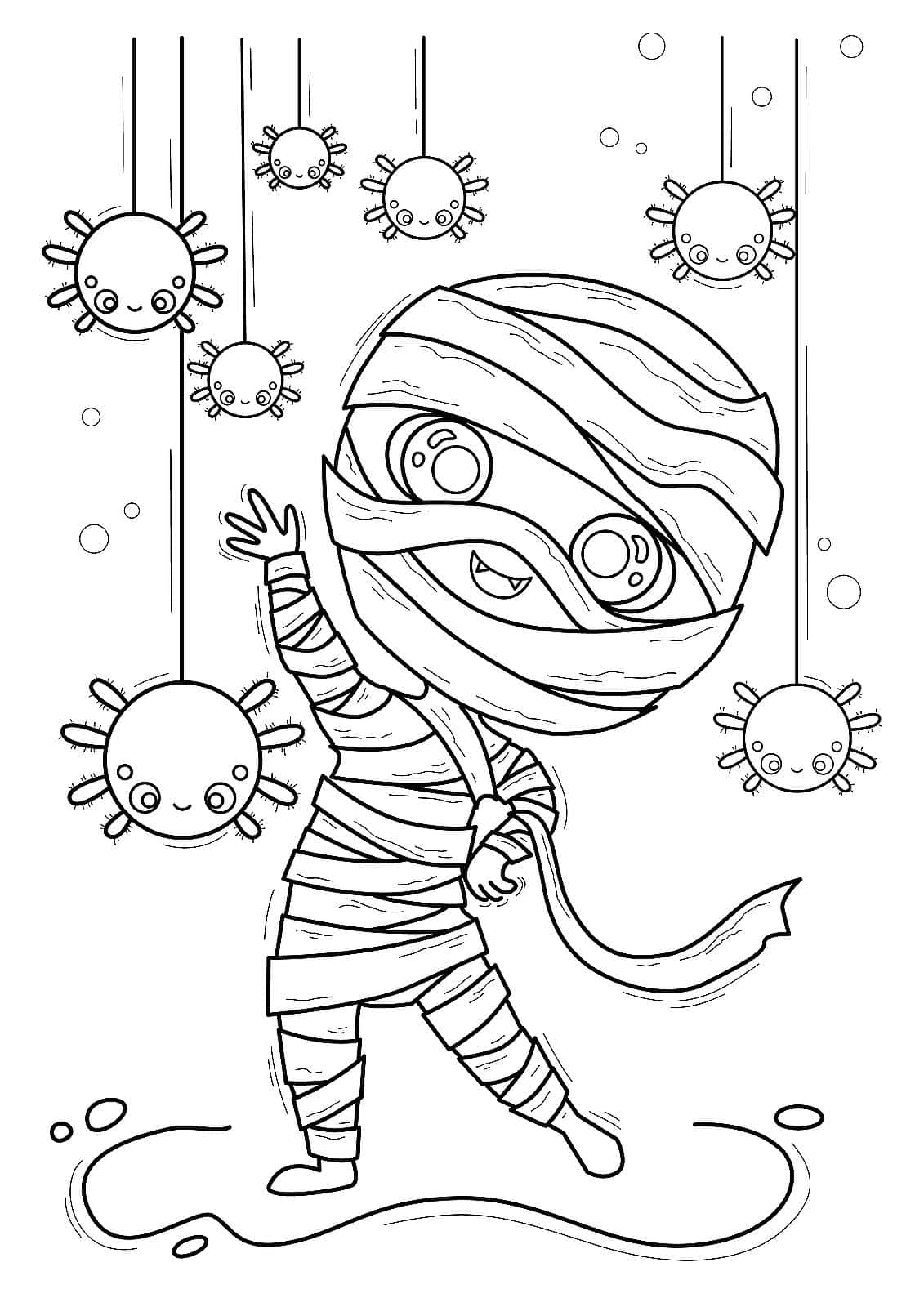 Momia Bailando para Colorear de Halloween Fondos de pantalla