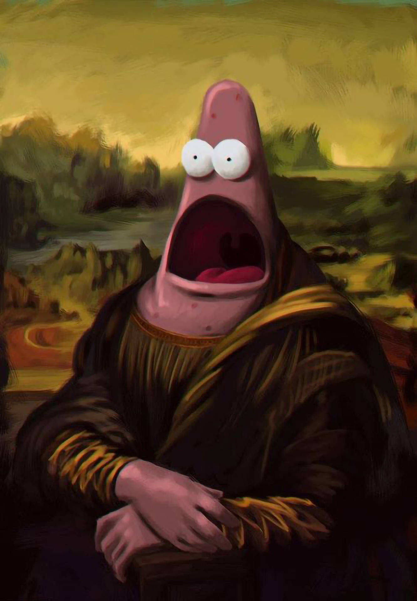 Mona Lisa Patrick Divertido Estético Fondos de pantalla